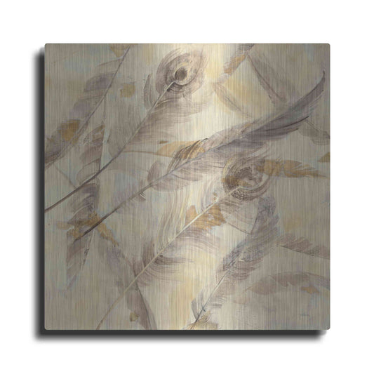 Luxe Metal Art 'Falling Feathers' by Albena Hristova, Metal Wall Art