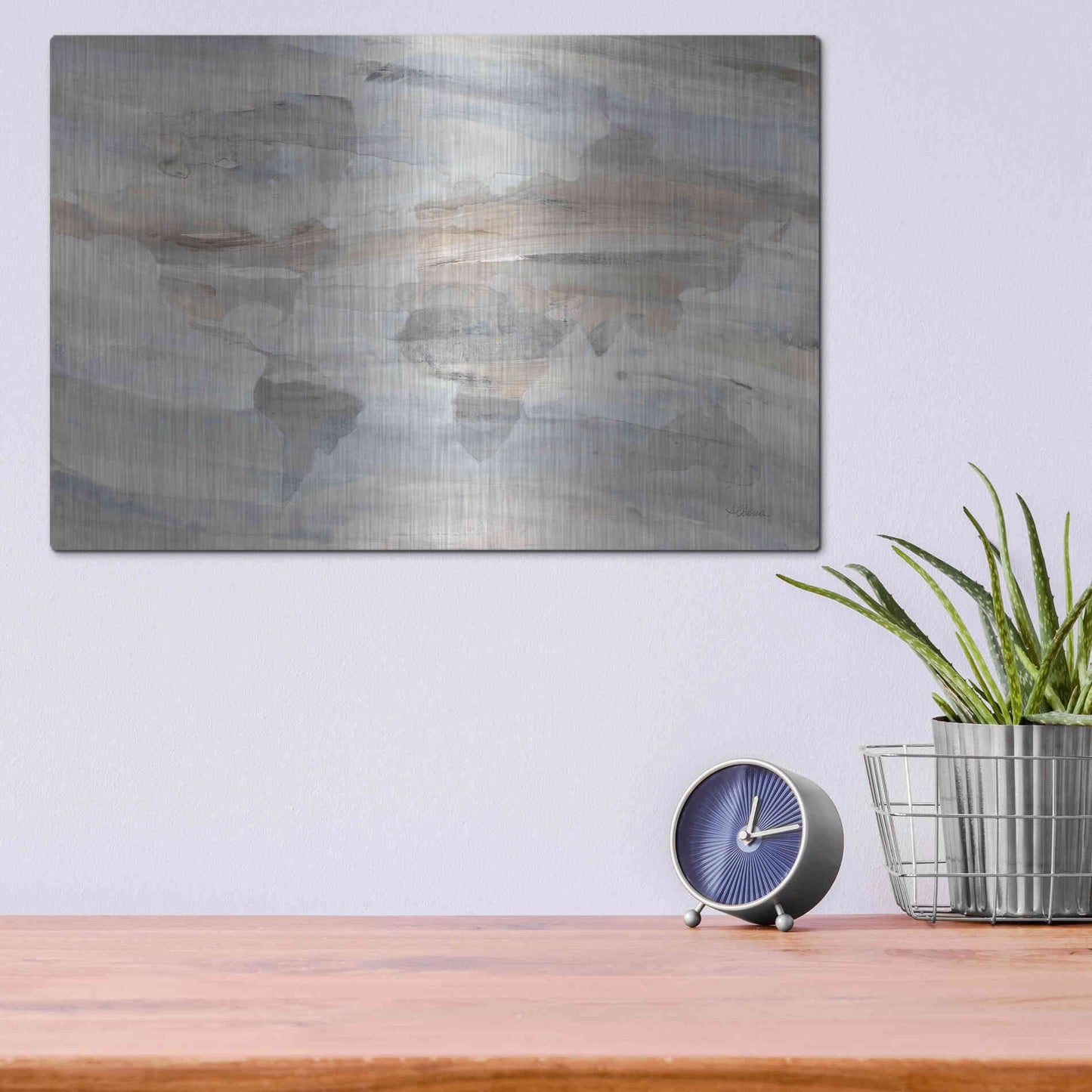 Luxe Metal Art 'Misty World' by Albena Hristova, Metal Wall Art,16x12