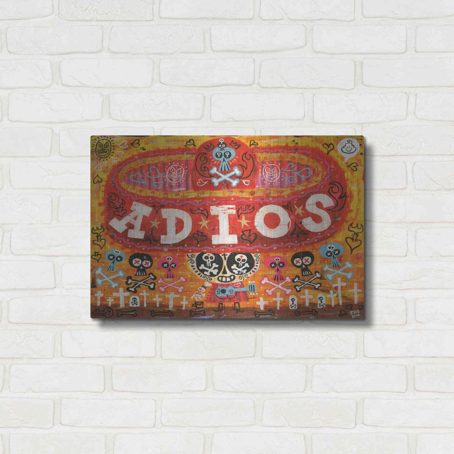 Luxe Metal Art 'Adios Amigos' by Jorge R. Gutierrez,24x16