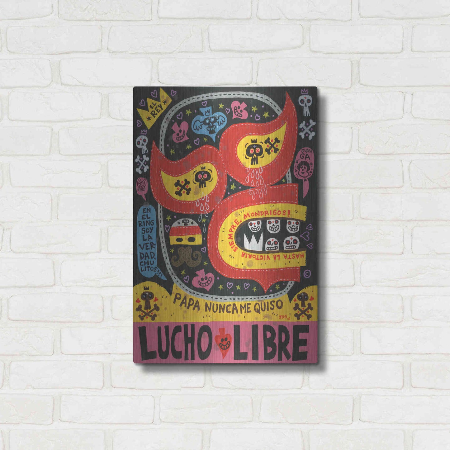 Luxe Metal Art 'El Fuerte' by Jorge R. Gutierrez,16x24