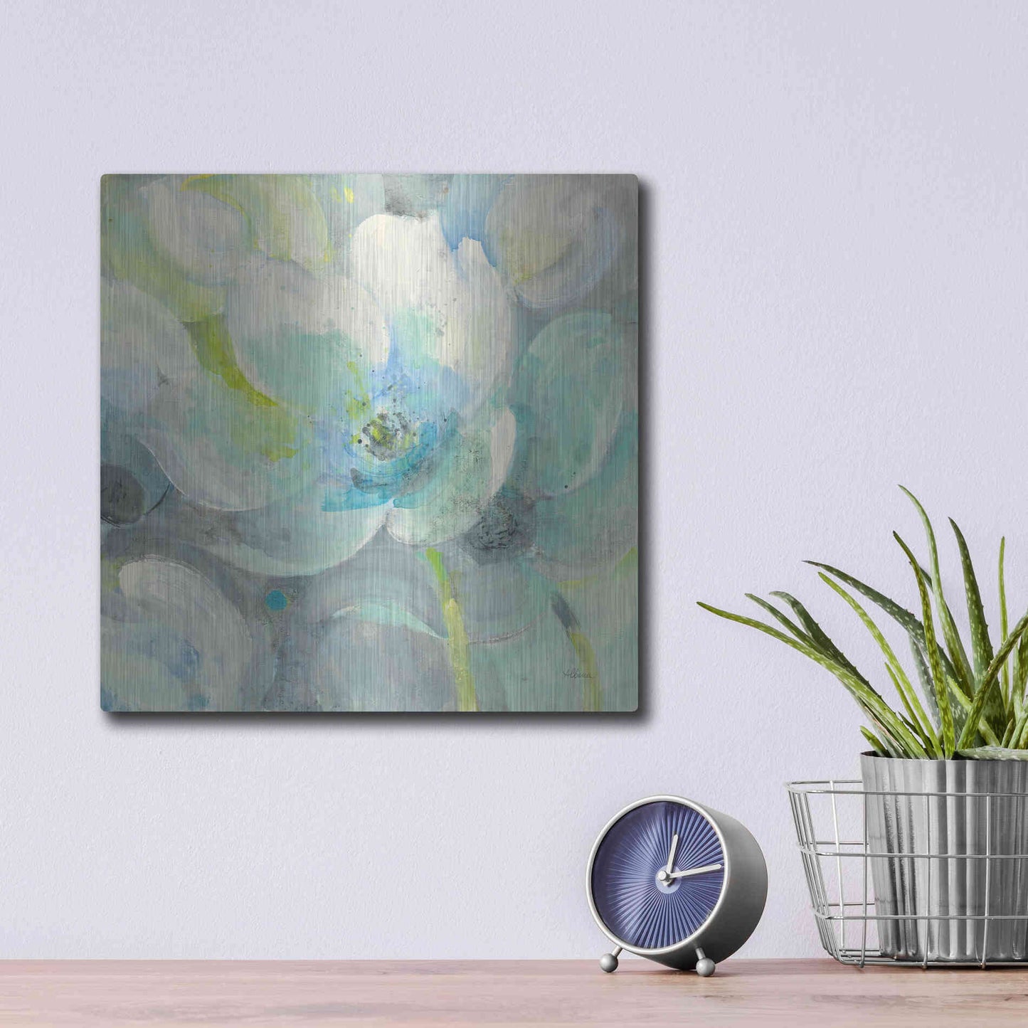 Luxe Metal Art 'Sunny Bloom' by Albena Hristova, Metal Wall Art,12x12