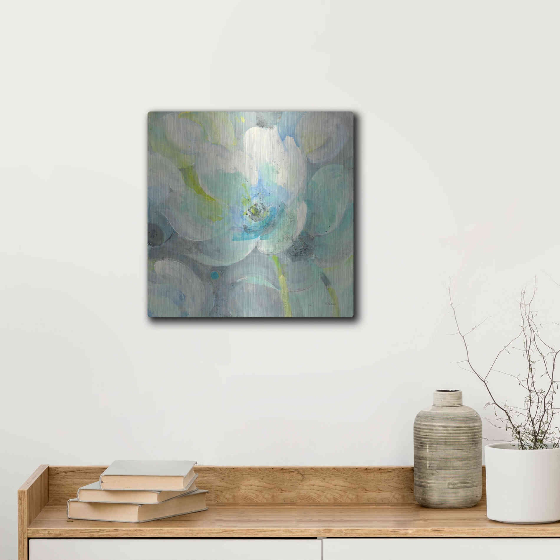 Luxe Metal Art 'Sunny Bloom' by Albena Hristova, Metal Wall Art,12x12