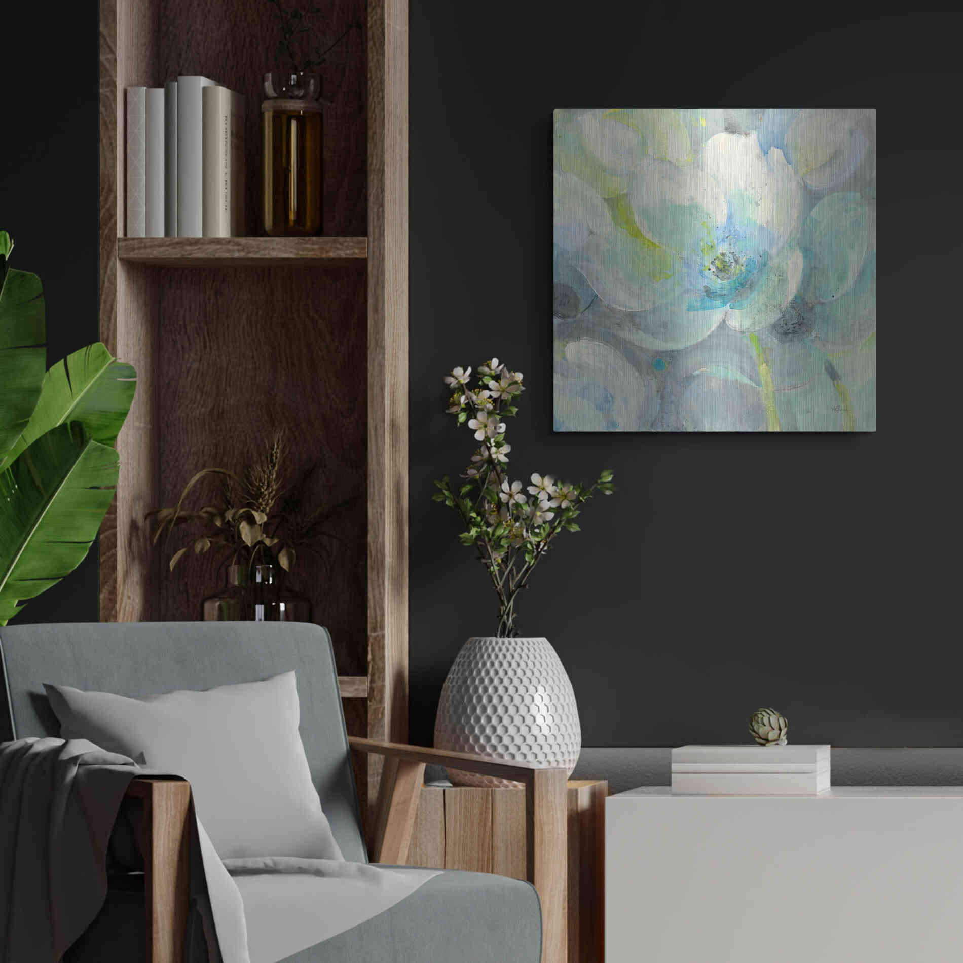 Luxe Metal Art 'Sunny Bloom' by Albena Hristova, Metal Wall Art,24x24