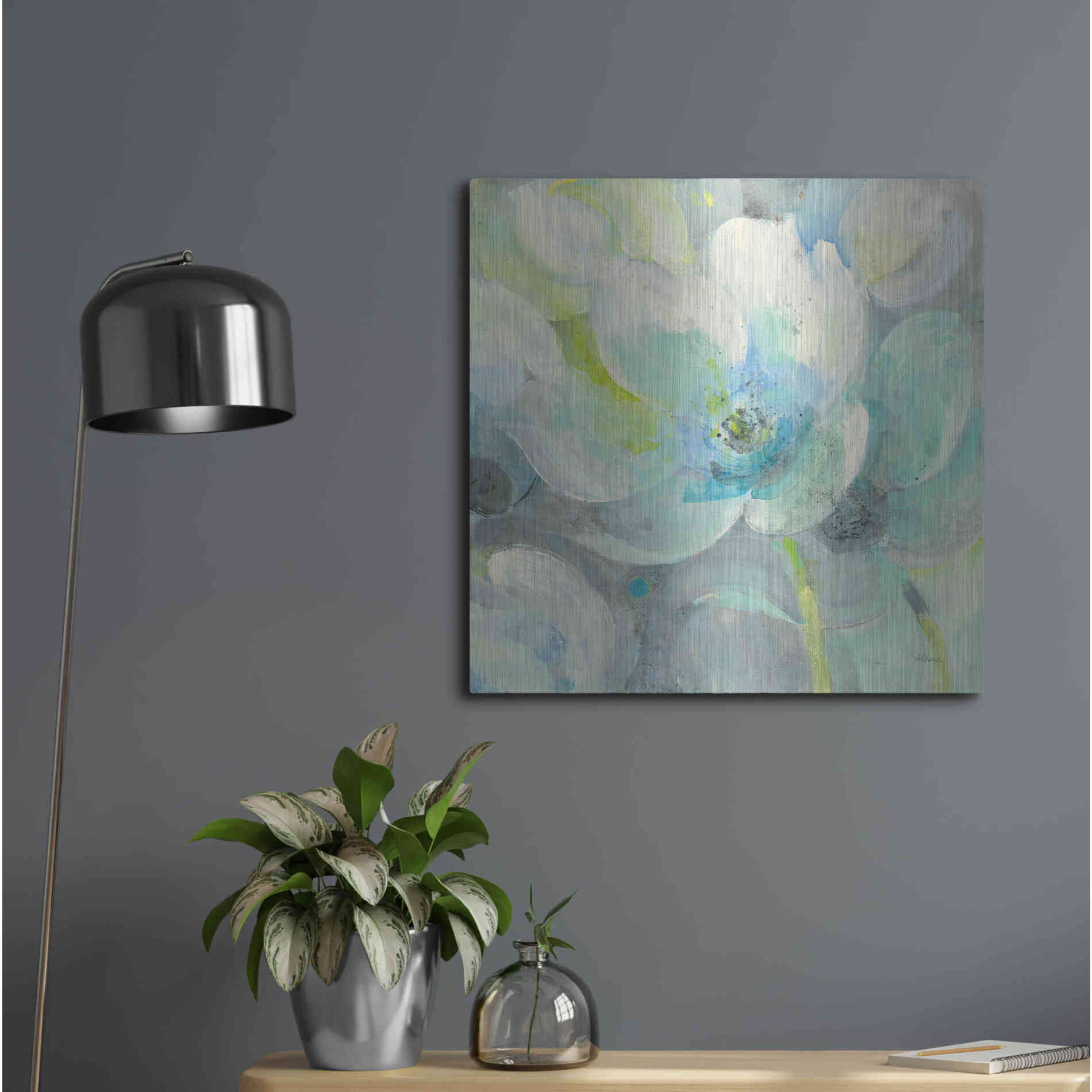 Luxe Metal Art 'Sunny Bloom' by Albena Hristova, Metal Wall Art,24x24