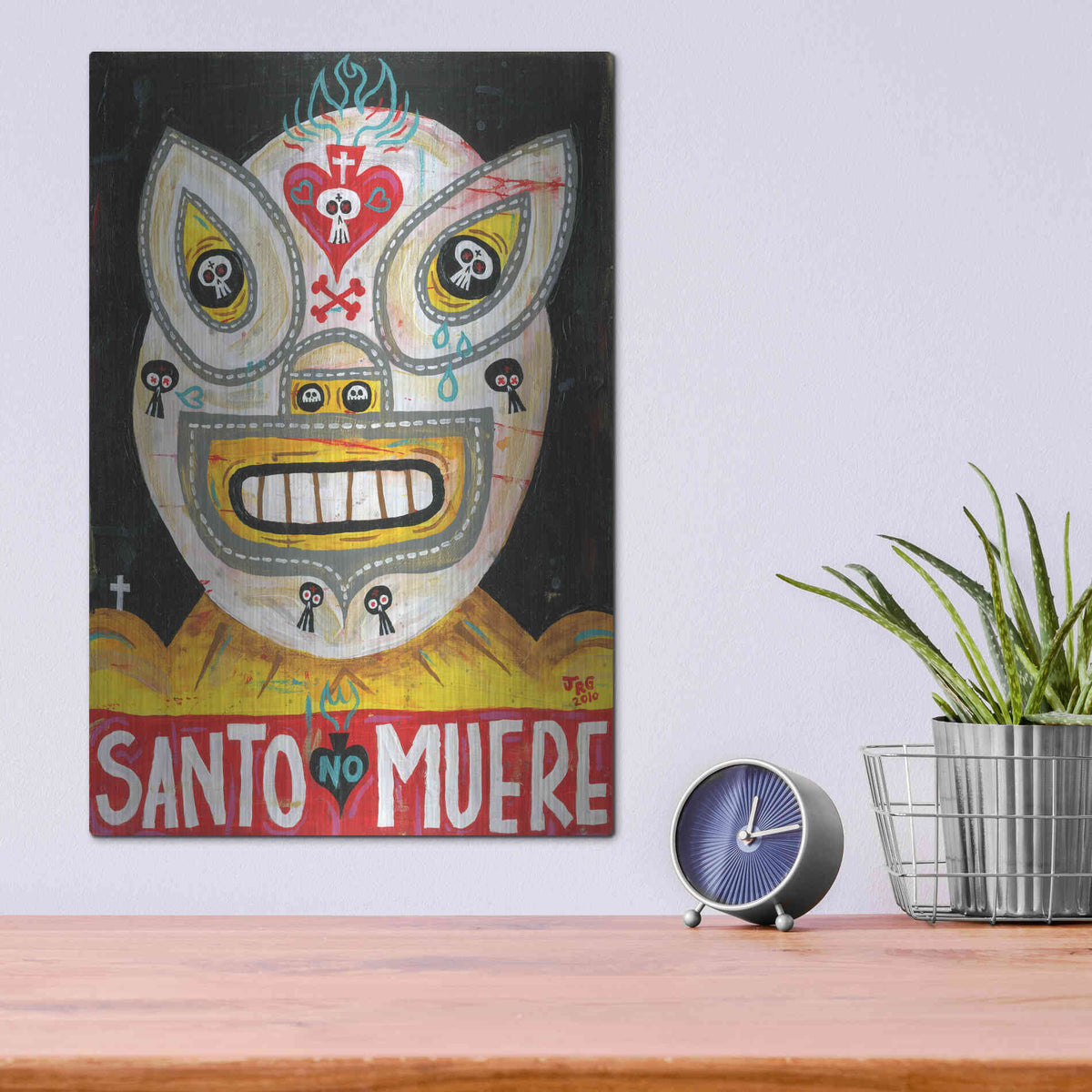 Luxe Metal Art 'Santo' by Jorge R. Gutierrez,12x16