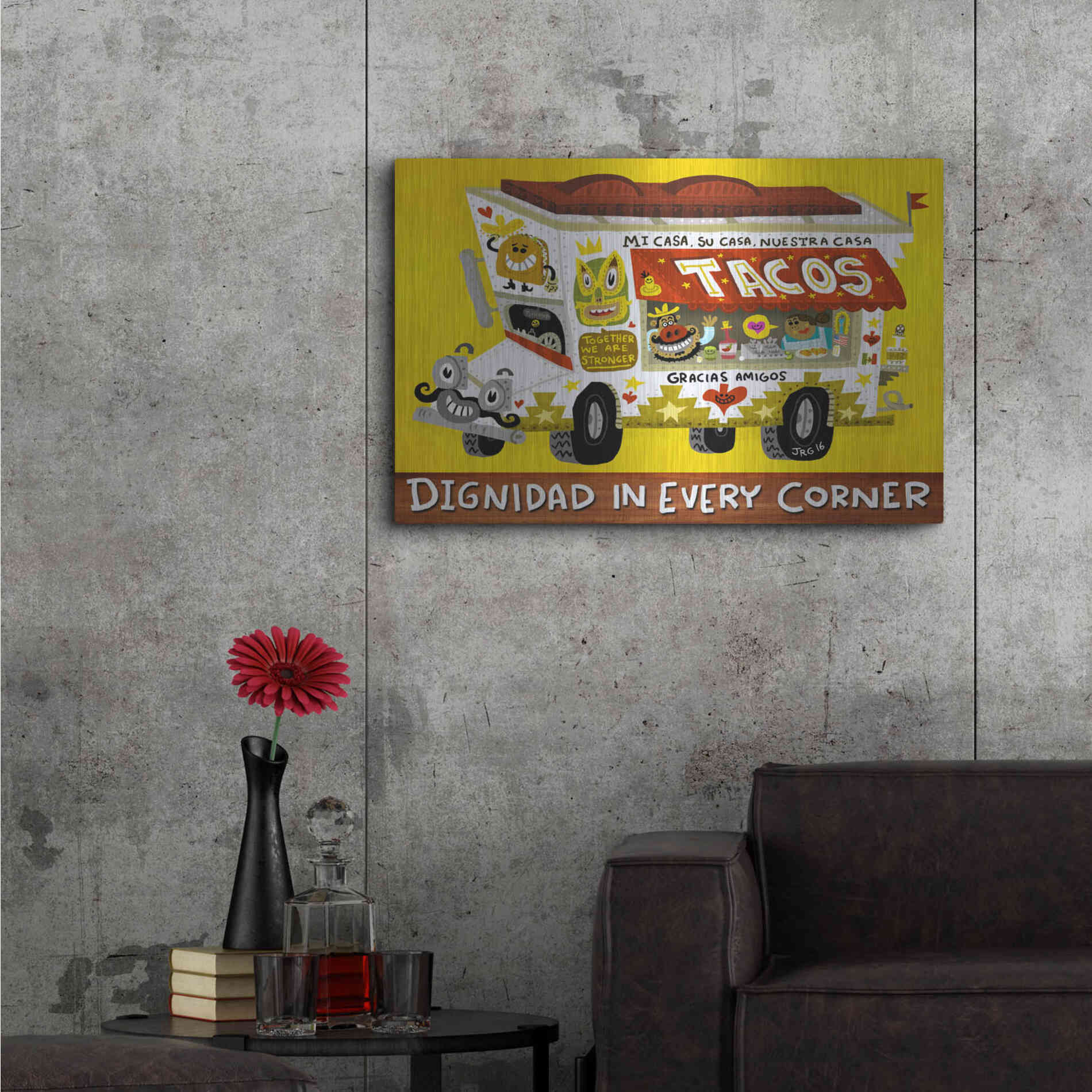 Luxe Metal Art 'Taco Truck' by Jorge R. Gutierrez,36x24