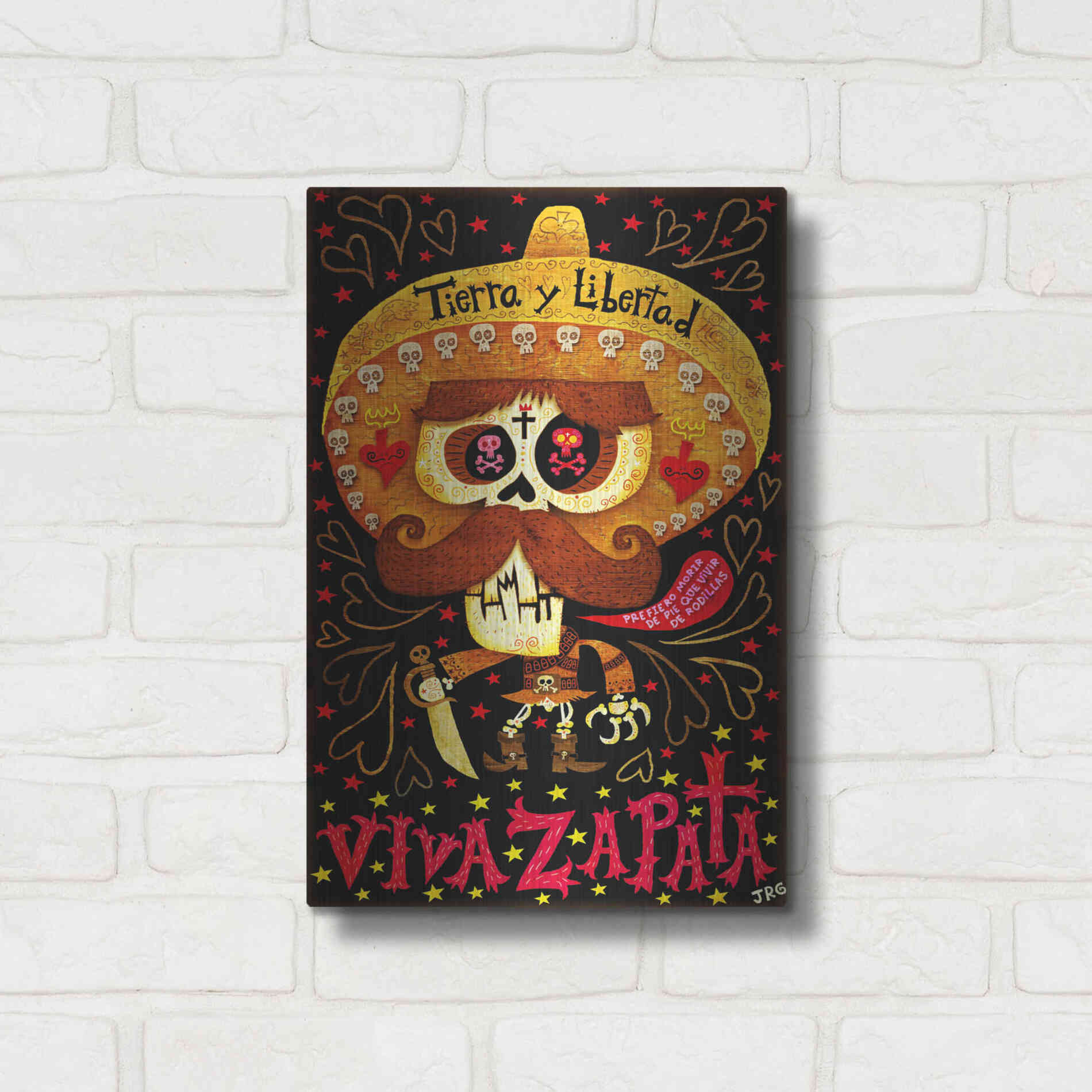 Luxe Metal Art 'Viva Zapata' by Jorge R. Gutierrez,12x16