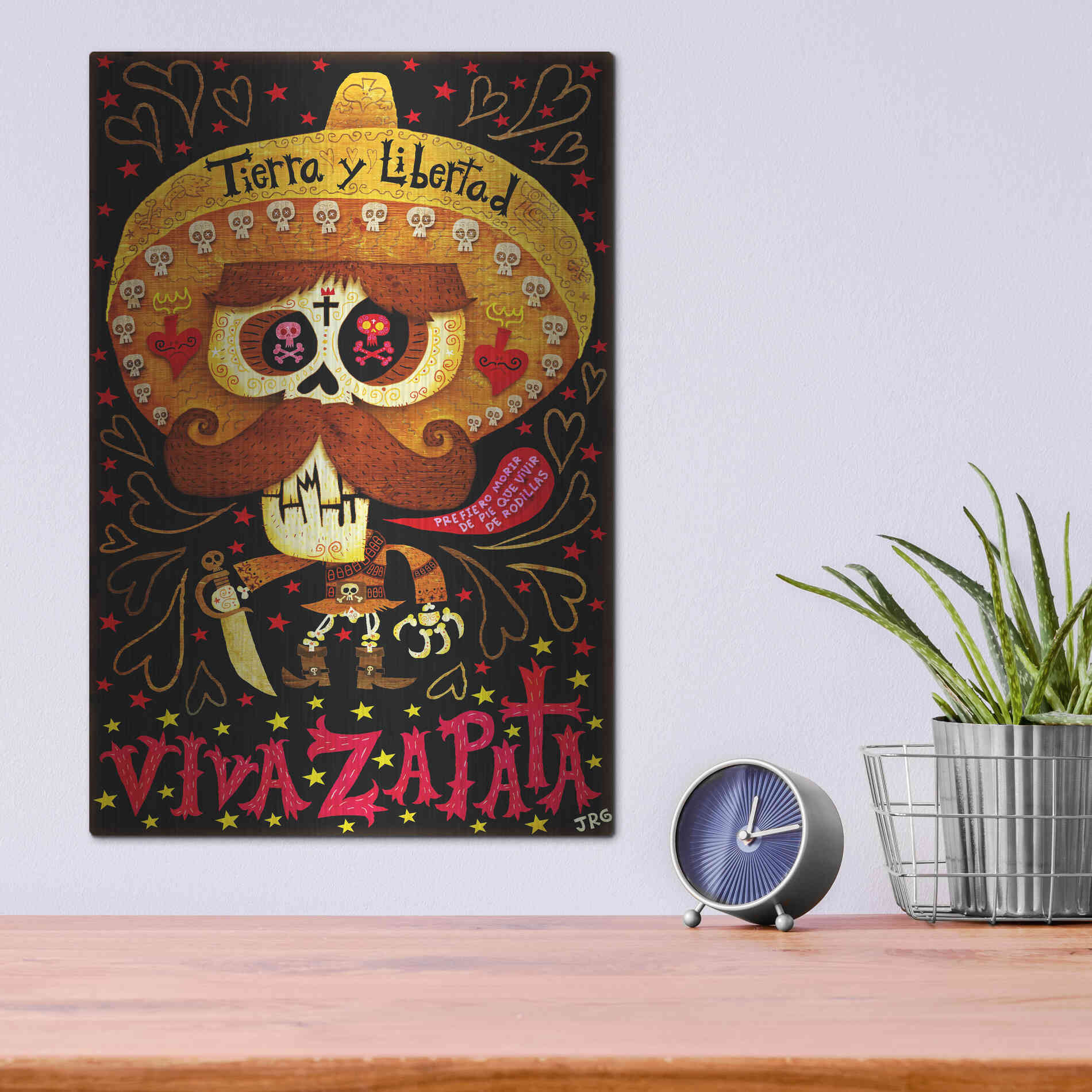 Luxe Metal Art 'Viva Zapata' by Jorge R. Gutierrez,12x16