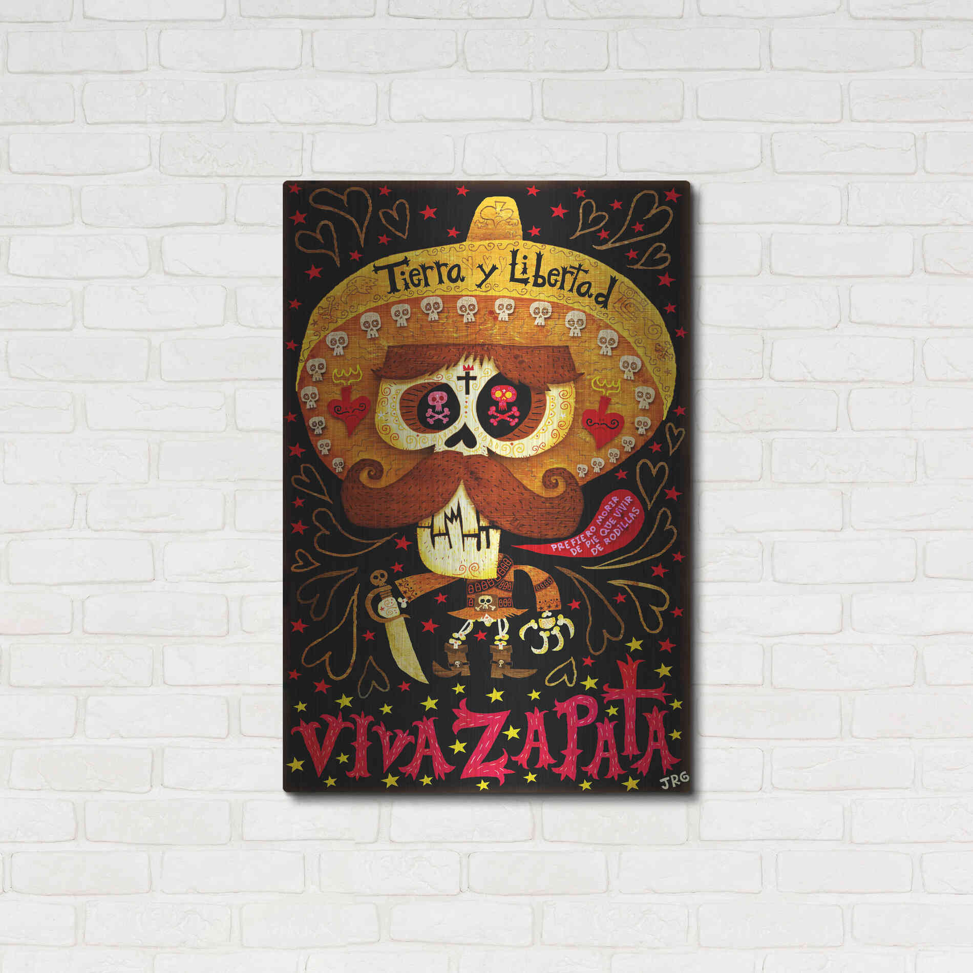 Luxe Metal Art 'Viva Zapata' by Jorge R. Gutierrez,24x36