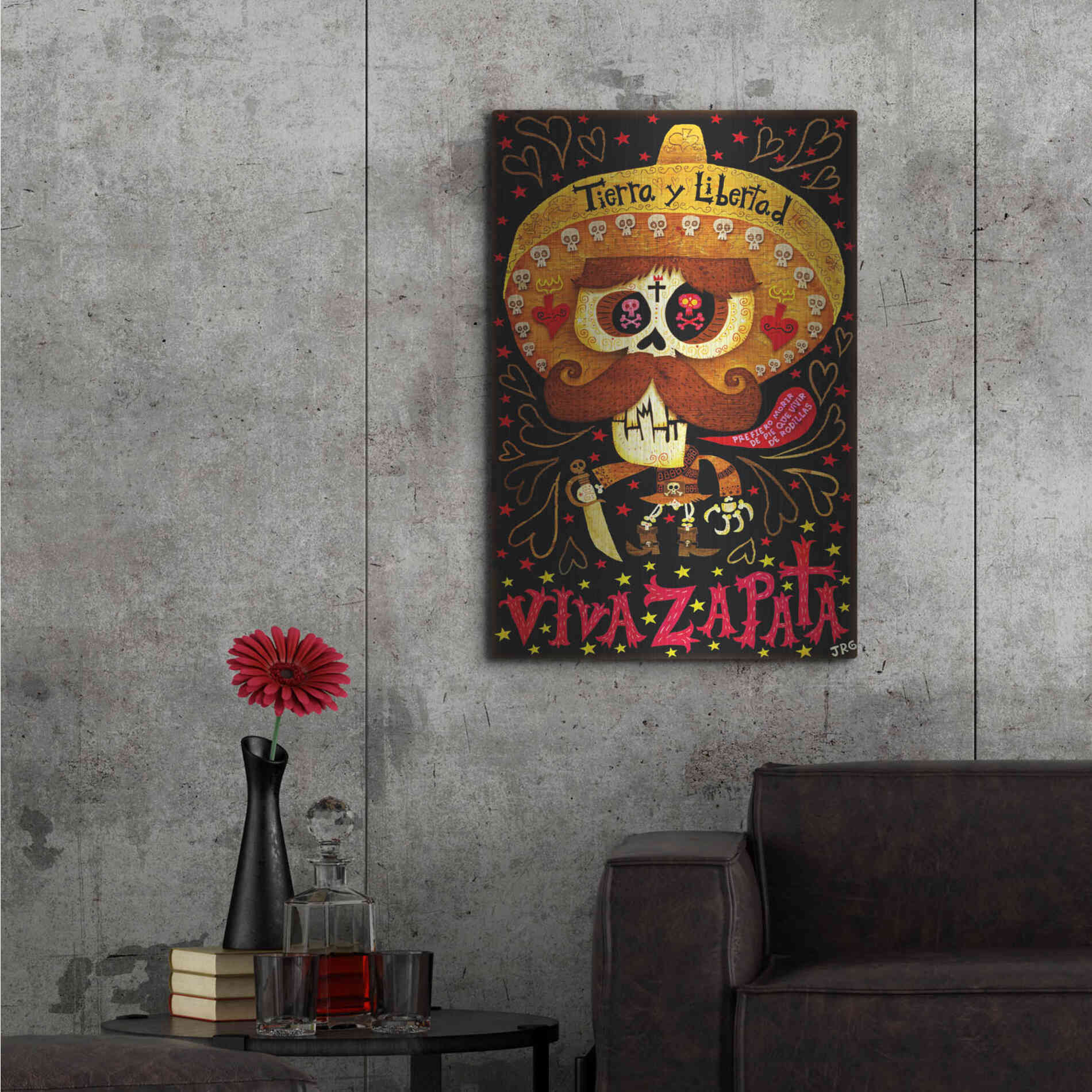 Luxe Metal Art 'Viva Zapata' by Jorge R. Gutierrez,24x36