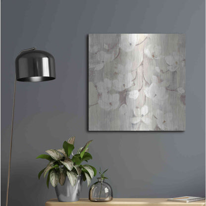 Luxe Metal Art 'Magnolias in Spring II Neutral' by Albena Hristova, Metal Wall Art,24x24
