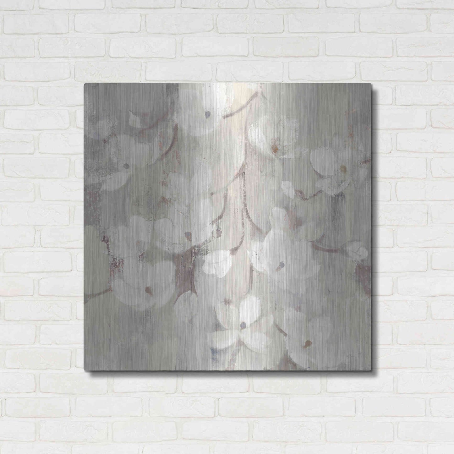 Luxe Metal Art 'Magnolias in Spring II Neutral' by Albena Hristova, Metal Wall Art,36x36