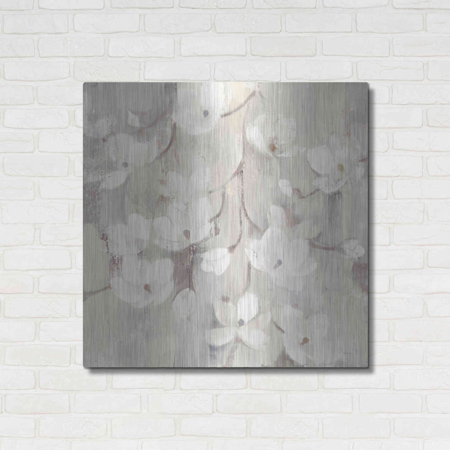 Luxe Metal Art 'Magnolias in Spring II Neutral' by Albena Hristova, Metal Wall Art,36x36