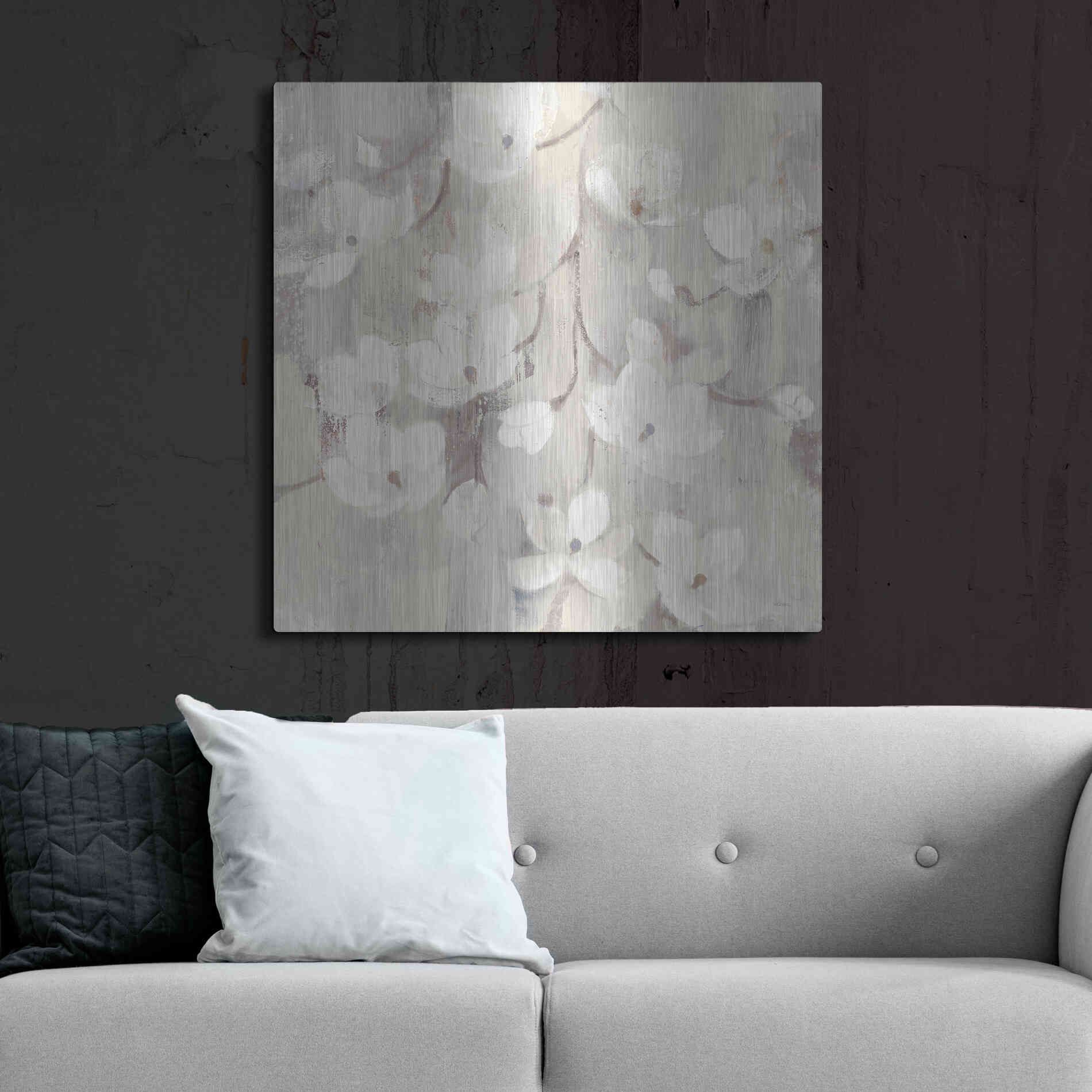 Luxe Metal Art 'Magnolias in Spring II Neutral' by Albena Hristova, Metal Wall Art,36x36