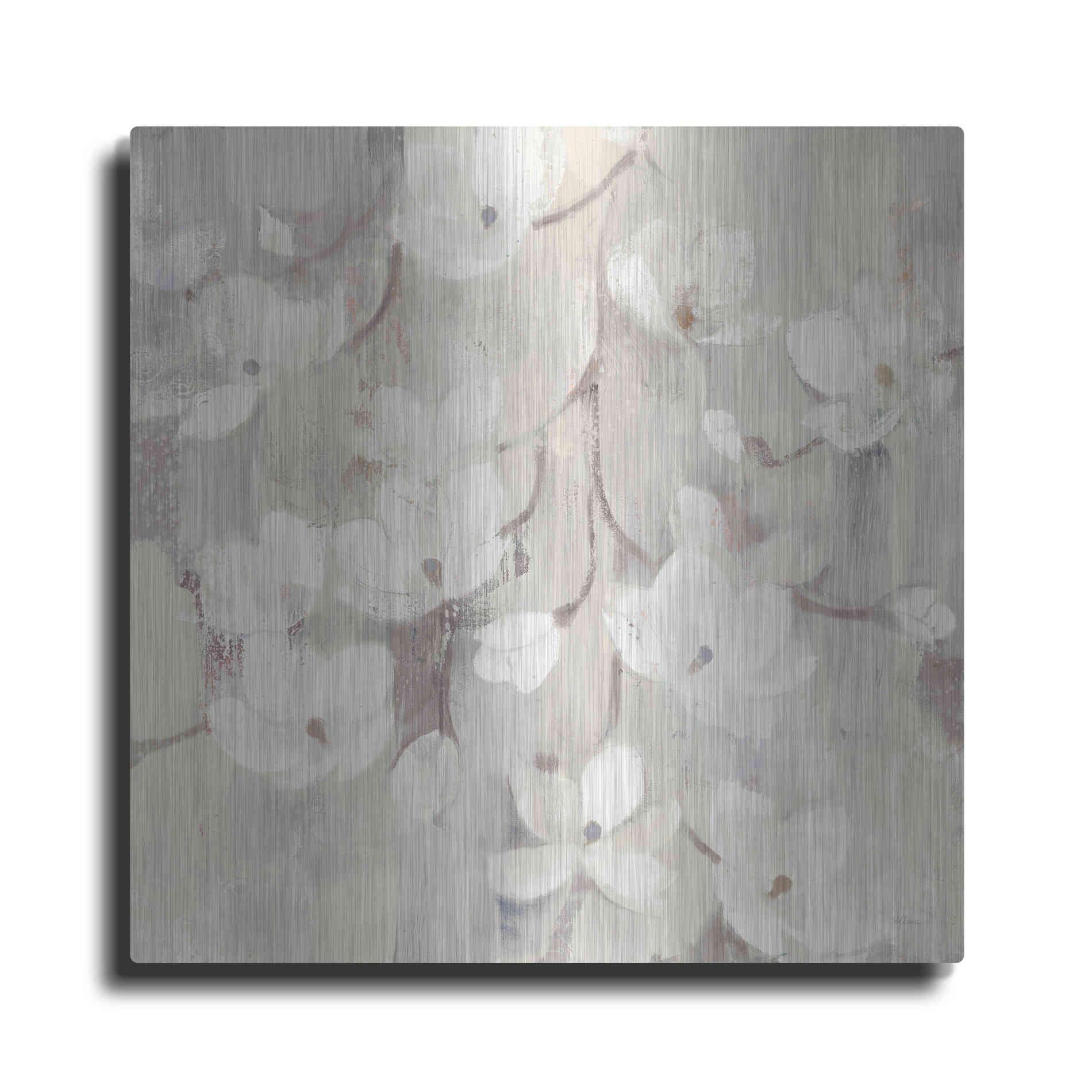 Luxe Metal Art 'Magnolias in Spring II Neutral' by Albena Hristova, Metal Wall Art