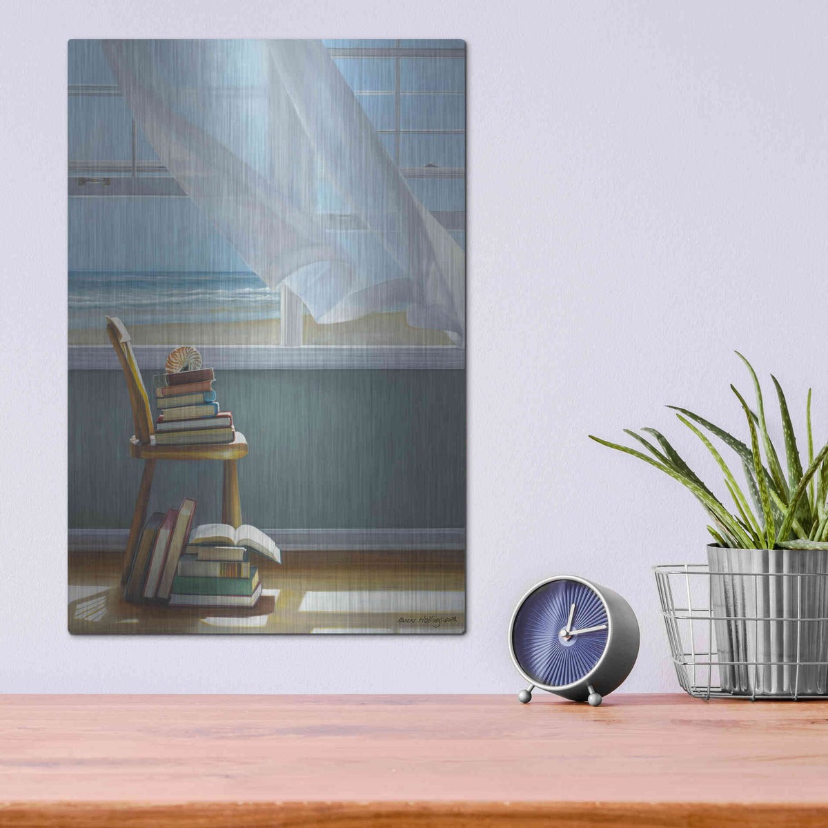 Luxe Metal Art 'Summer Reading List' by Karen Hollingsworth,12x16