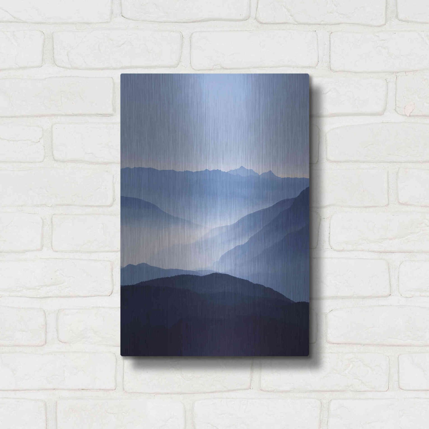 Luxe Metal Art 'Blue Mountains' by Lexie Greer,12x16