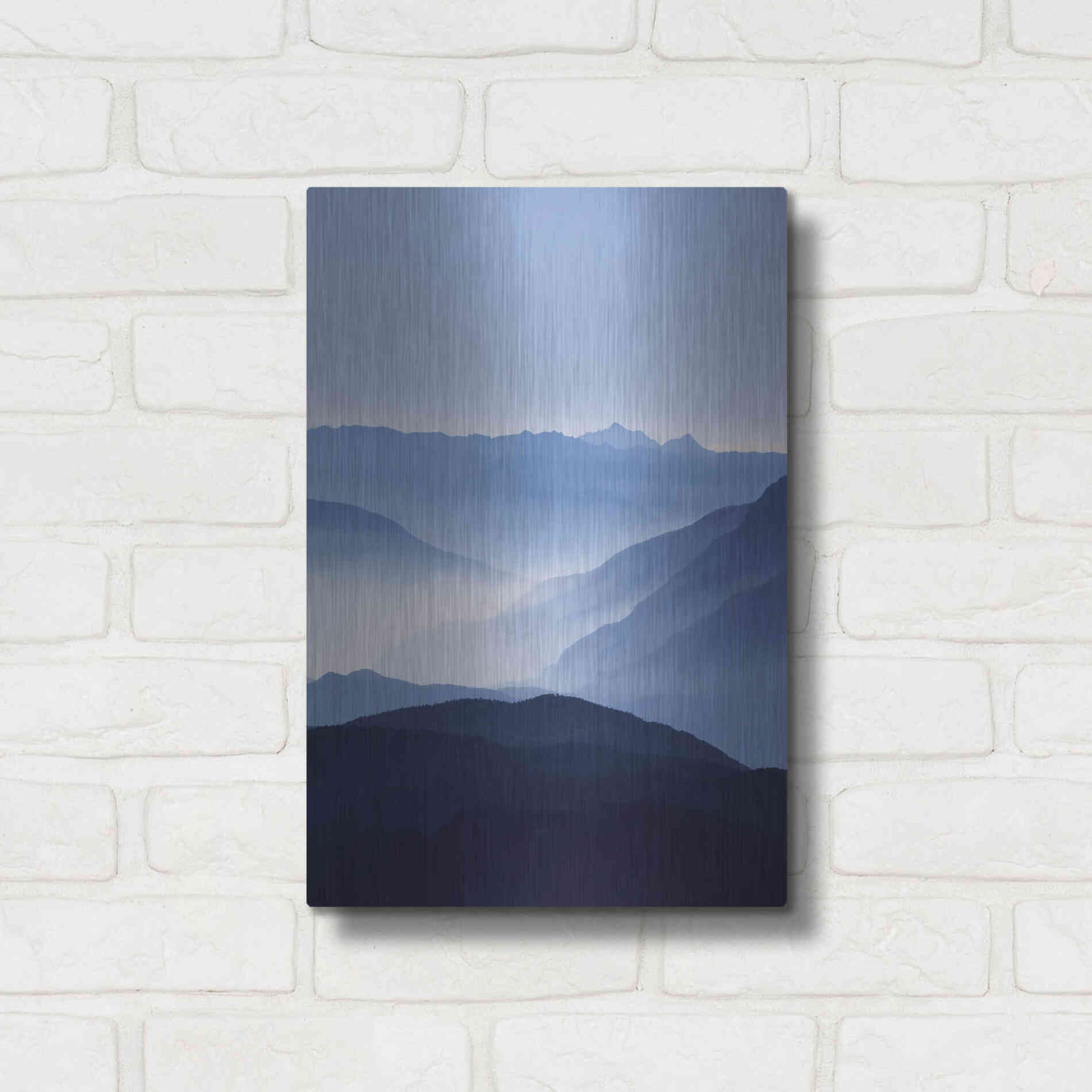 Luxe Metal Art 'Blue Mountains' by Lexie Greer,12x16