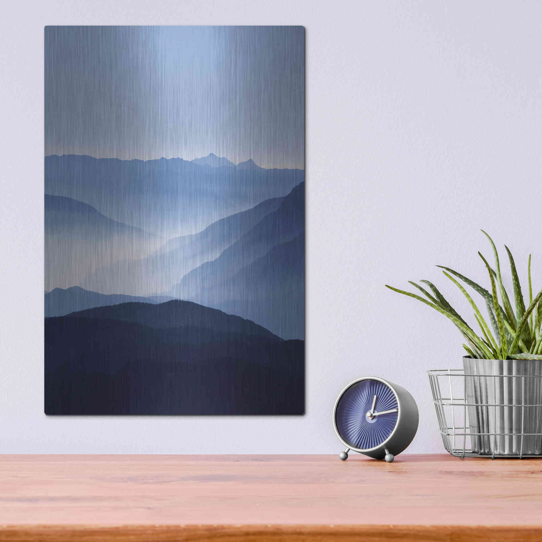 Luxe Metal Art 'Blue Mountains' by Lexie Greer,12x16