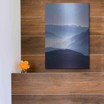 Luxe Metal Art 'Blue Mountains' by Lexie Greer,12x16