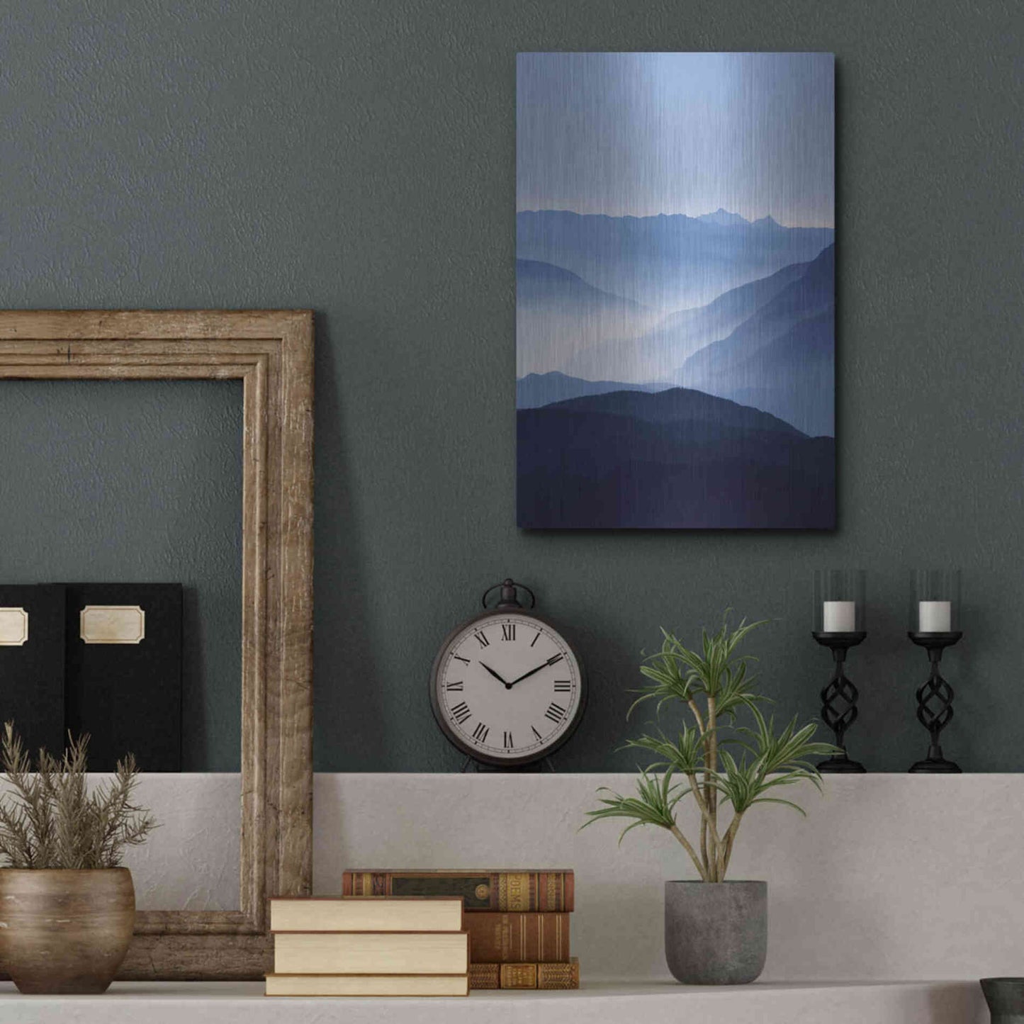 Luxe Metal Art 'Blue Mountains' by Lexie Greer,12x16