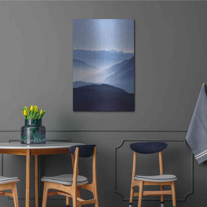 Luxe Metal Art 'Blue Mountains' by Lexie Greer,24x36