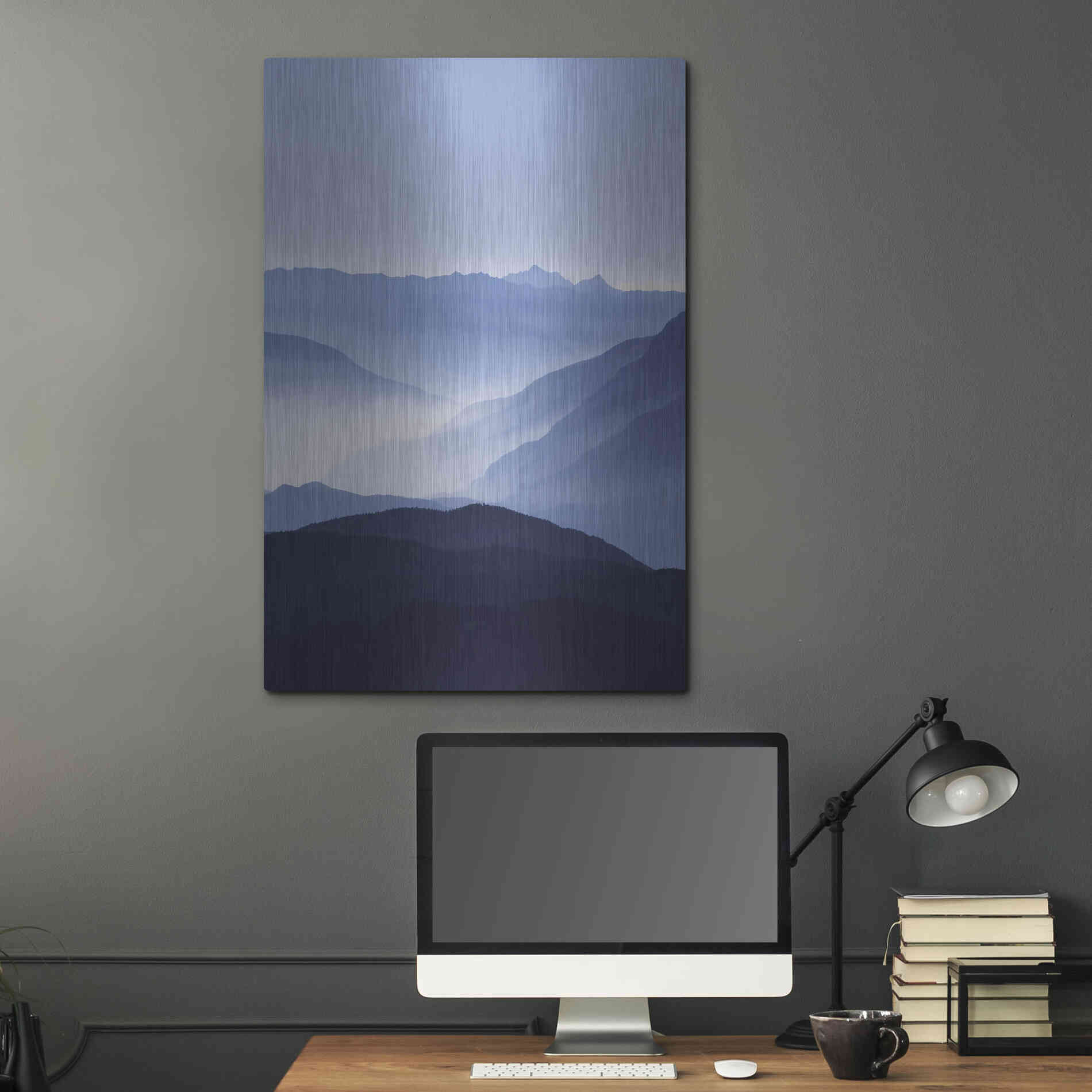 Luxe Metal Art 'Blue Mountains' by Lexie Greer,24x36