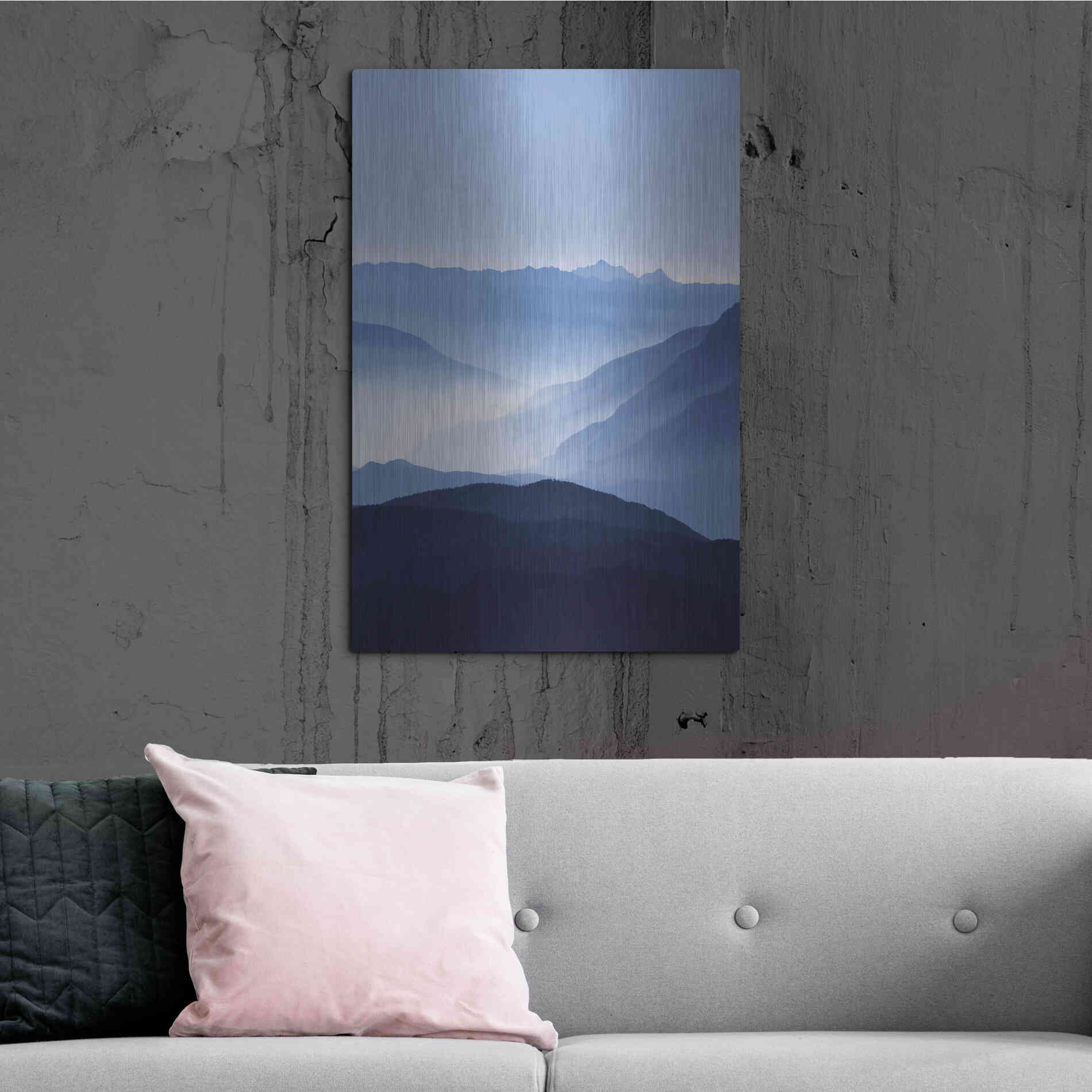 Luxe Metal Art 'Blue Mountains' by Lexie Greer,24x36