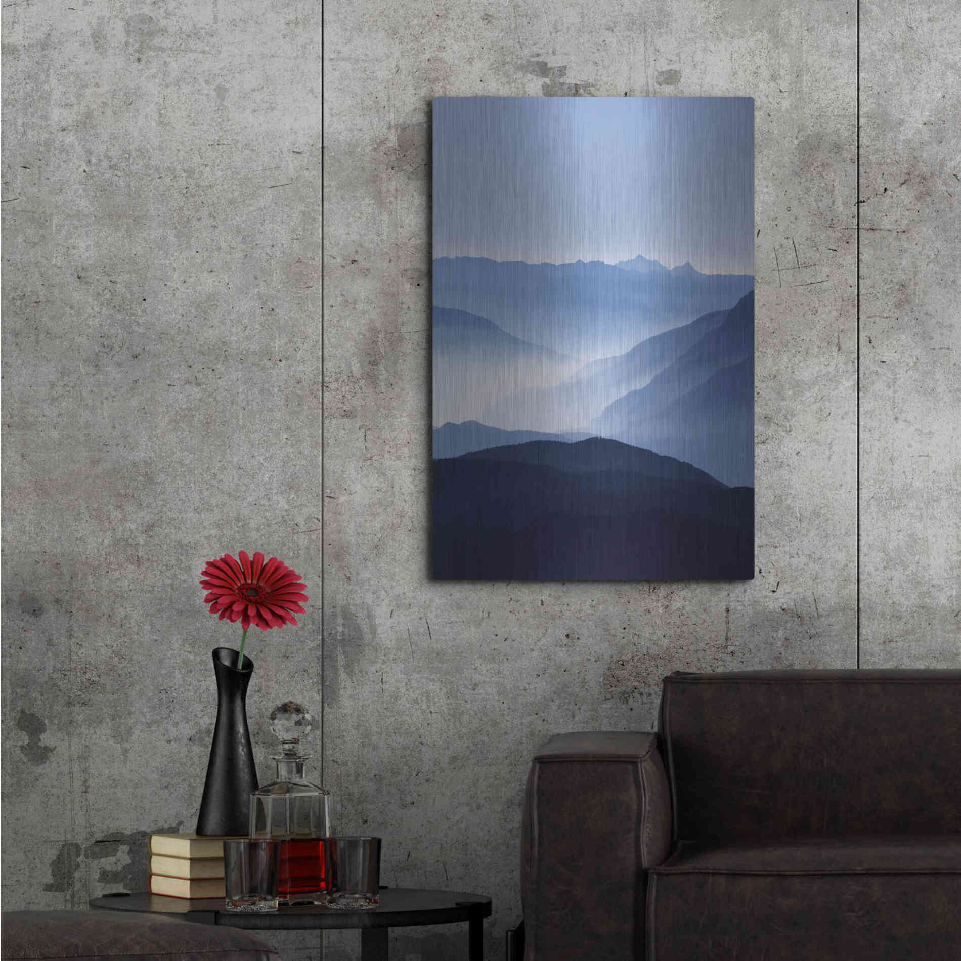 Luxe Metal Art 'Blue Mountains' by Lexie Greer,24x36