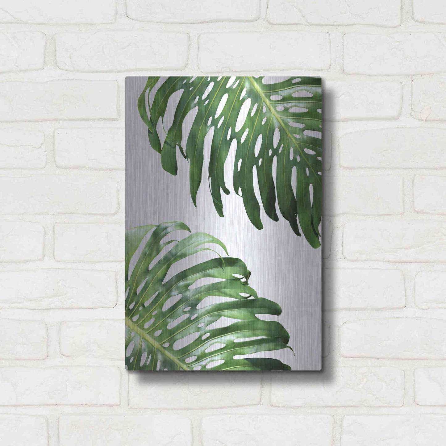 Luxe Metal Art 'Double Philodendron (color)' by Lexie Greer,12x16