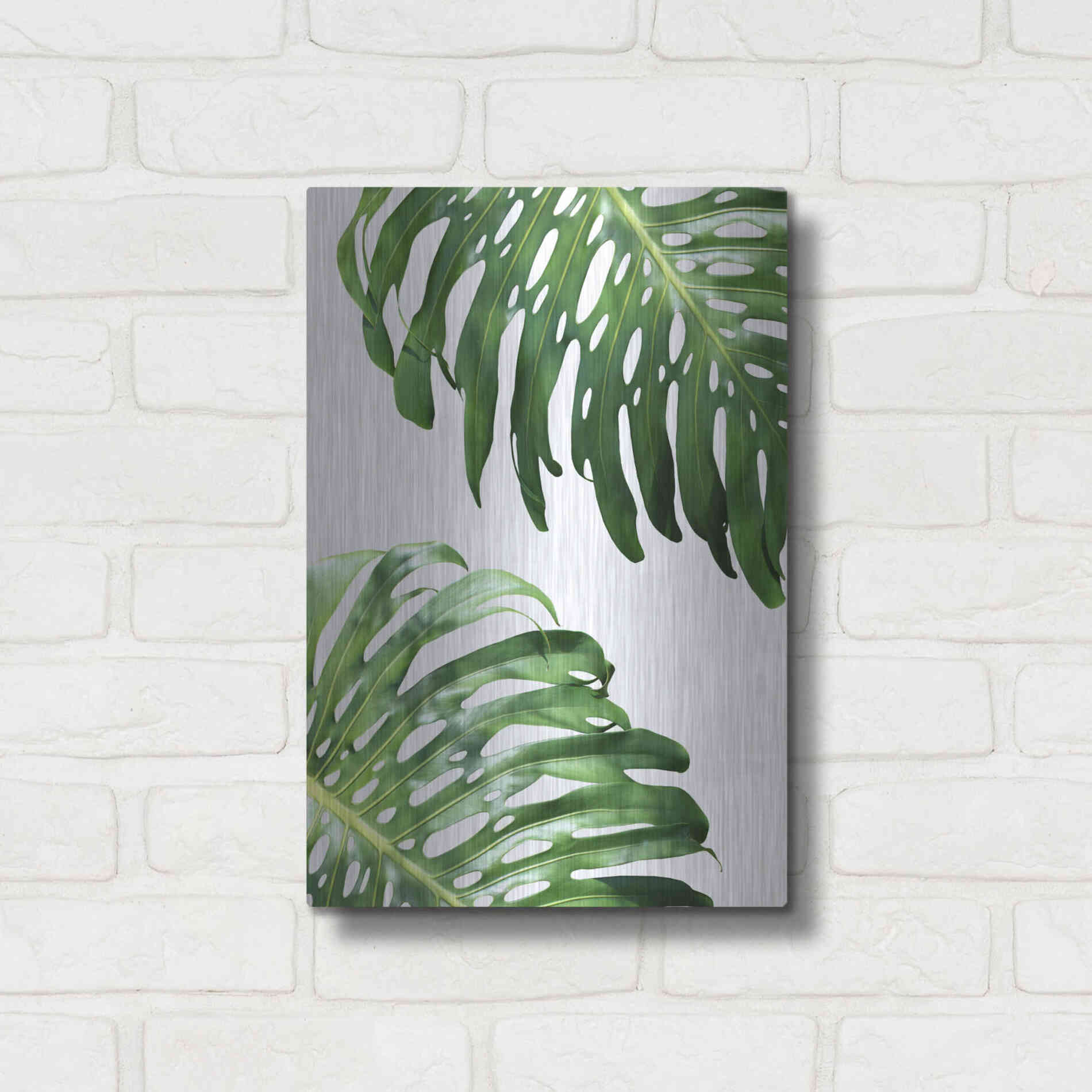 Luxe Metal Art 'Double Philodendron (color)' by Lexie Greer,12x16