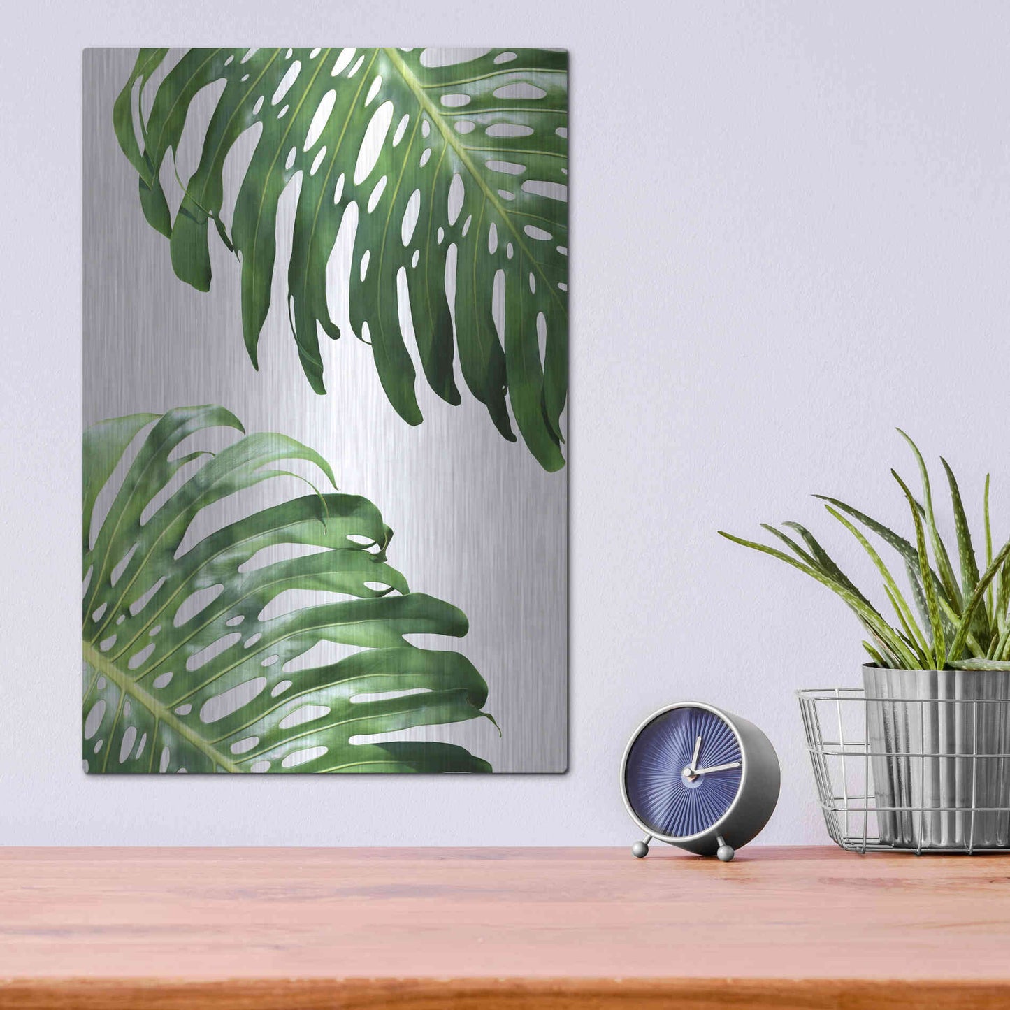 Luxe Metal Art 'Double Philodendron (color)' by Lexie Greer,12x16