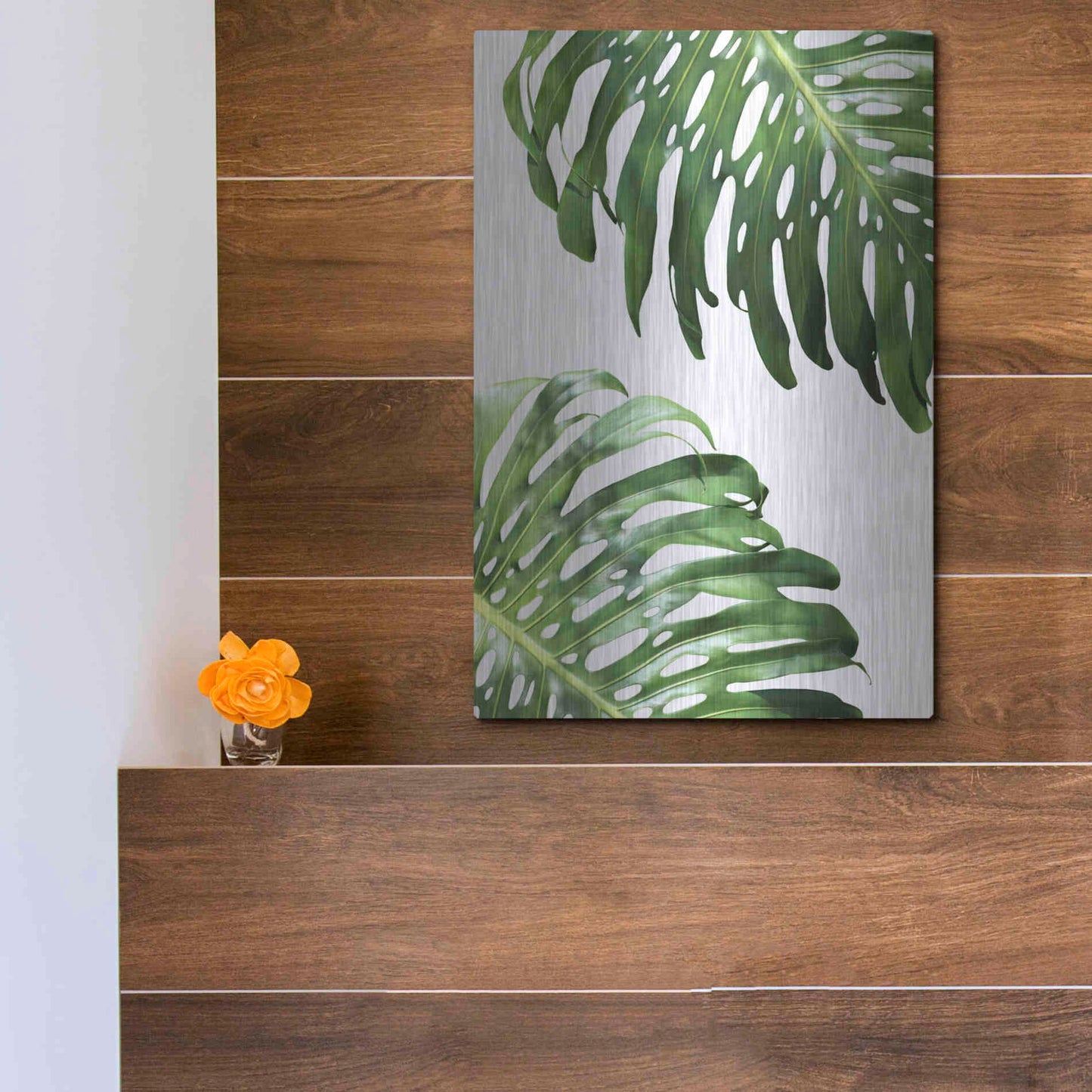 Luxe Metal Art 'Double Philodendron (color)' by Lexie Greer,12x16