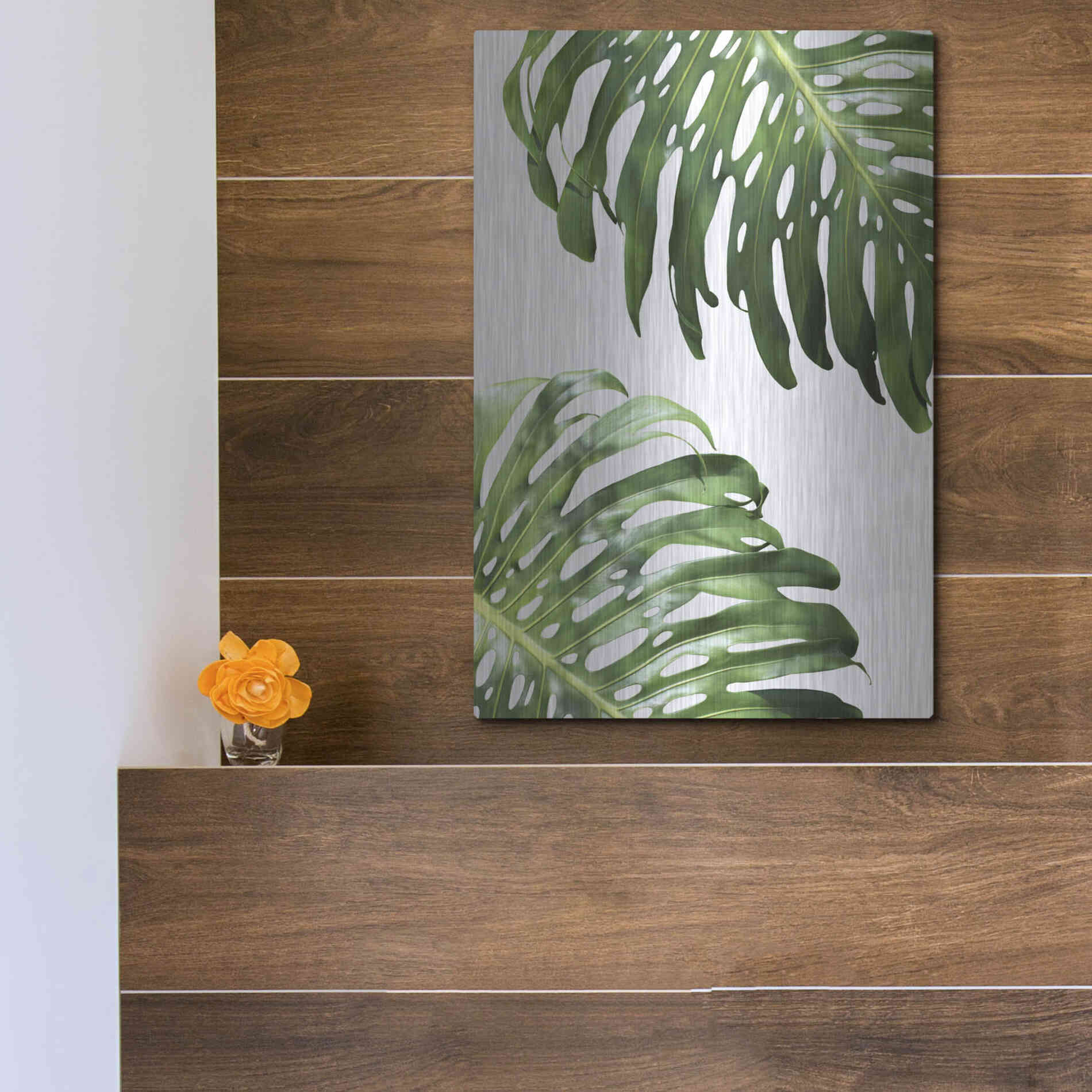 Luxe Metal Art 'Double Philodendron (color)' by Lexie Greer,12x16