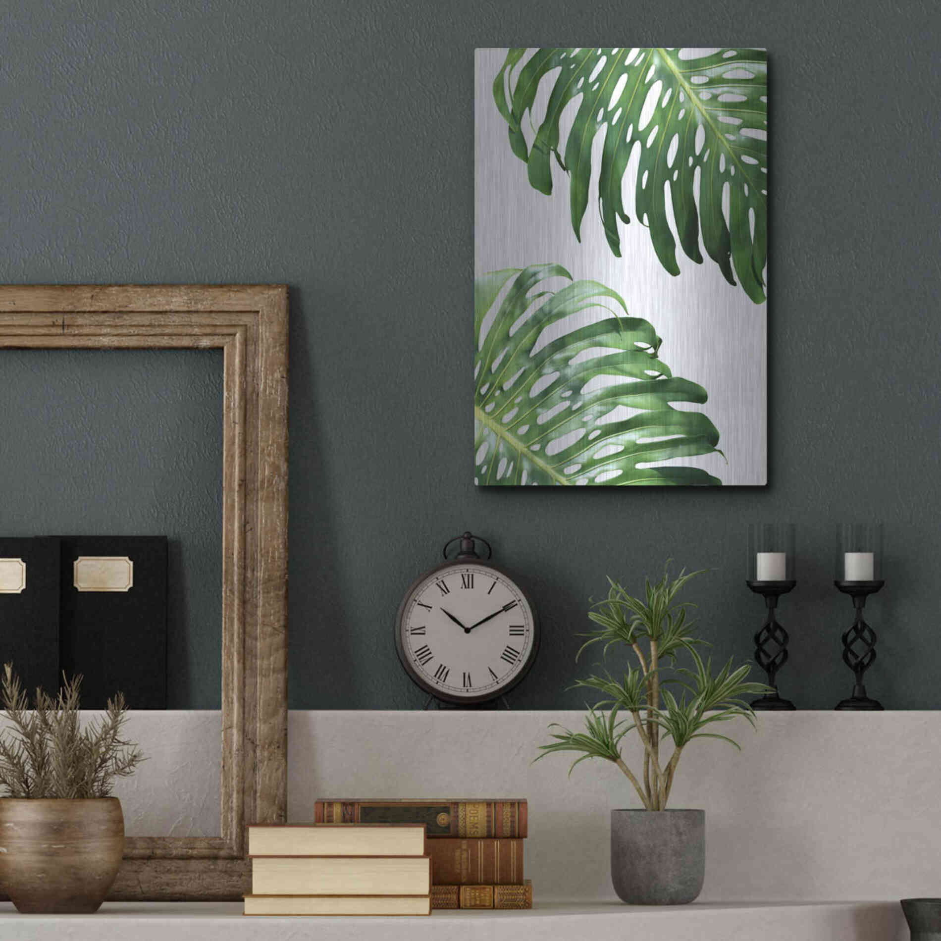 Luxe Metal Art 'Double Philodendron (color)' by Lexie Greer,12x16