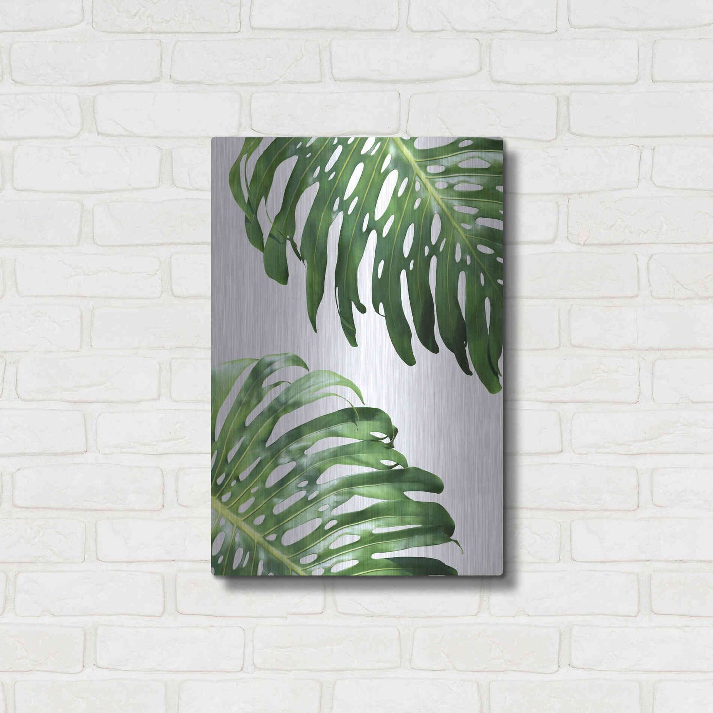 Luxe Metal Art 'Double Philodendron (color)' by Lexie Greer,16x24