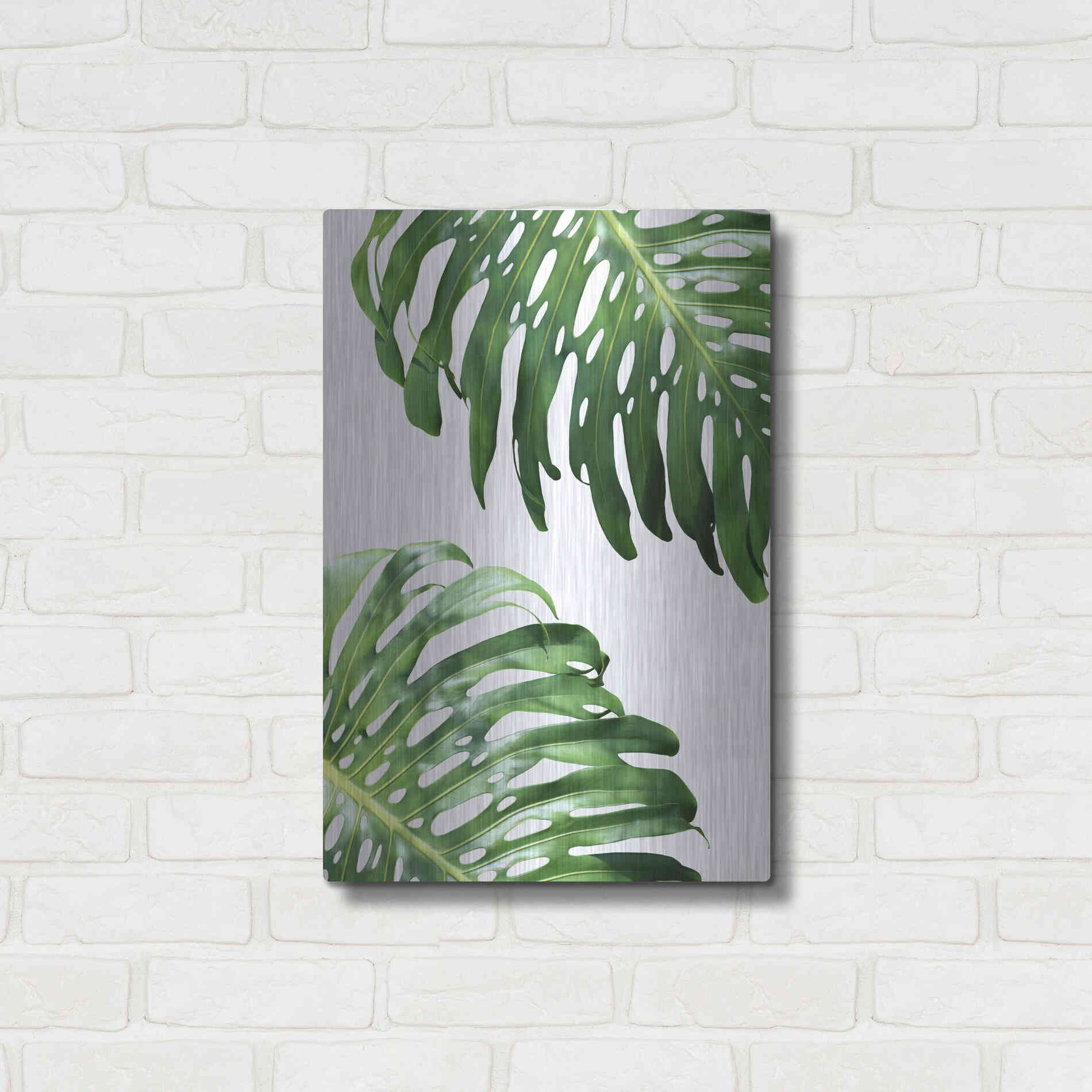 Luxe Metal Art 'Double Philodendron (color)' by Lexie Greer,16x24