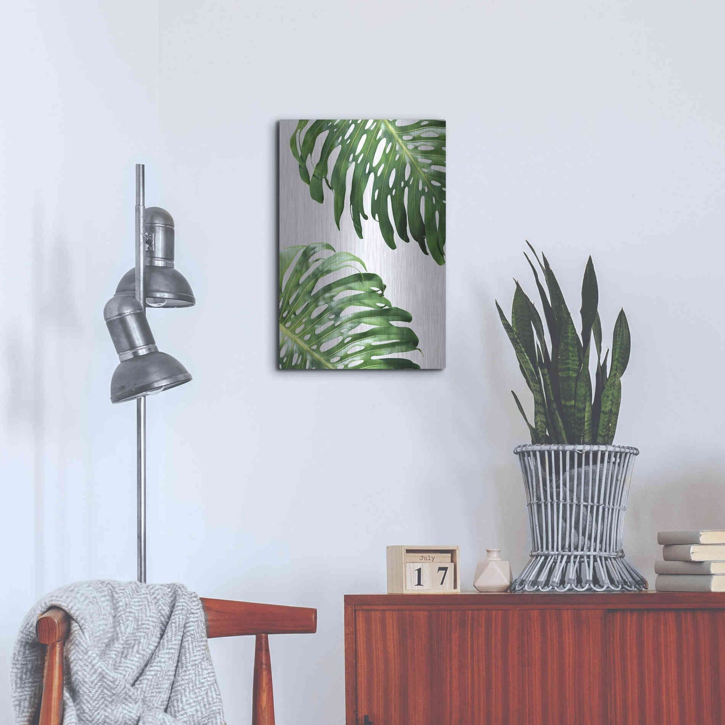 Luxe Metal Art 'Double Philodendron (color)' by Lexie Greer,16x24