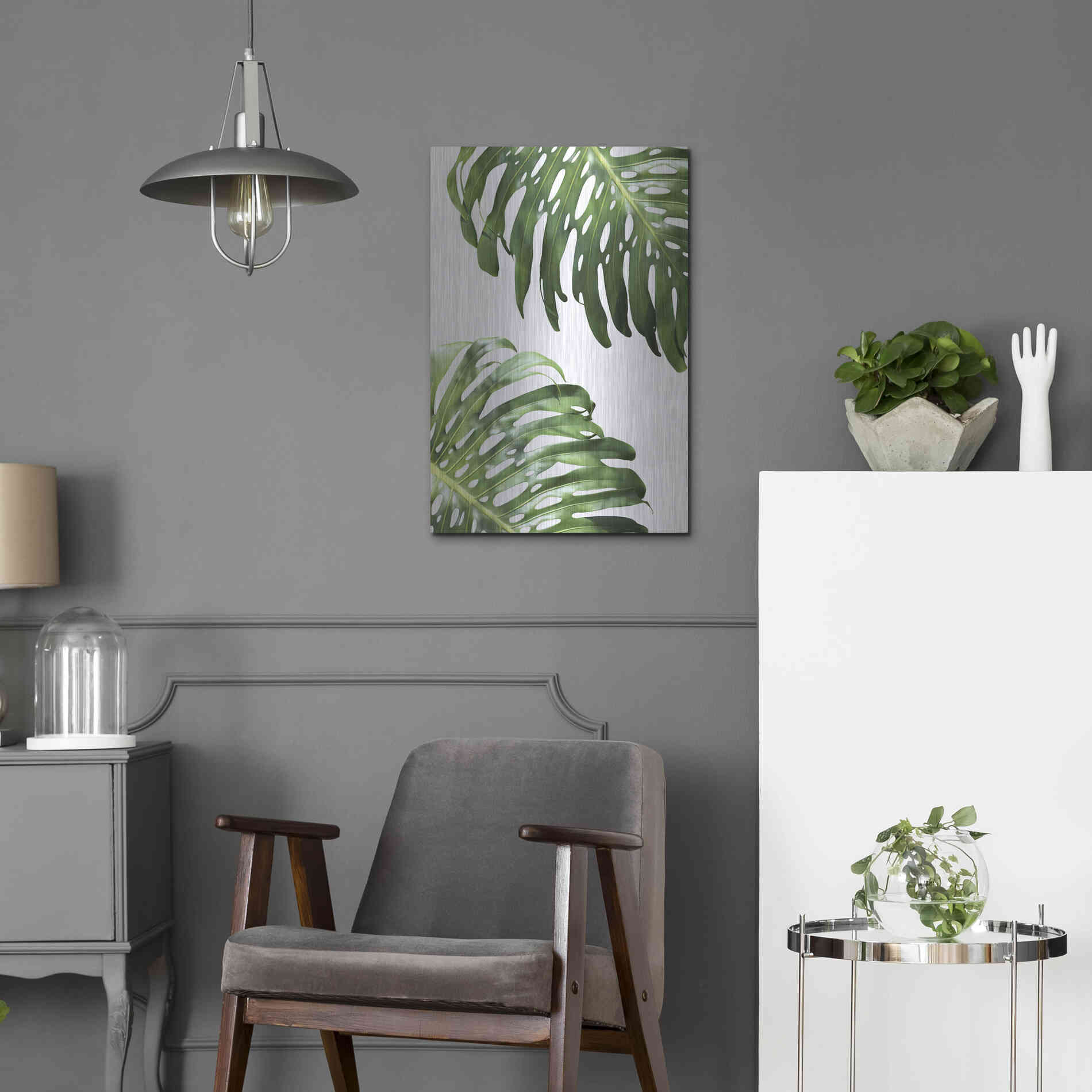 Luxe Metal Art 'Double Philodendron (color)' by Lexie Greer,16x24