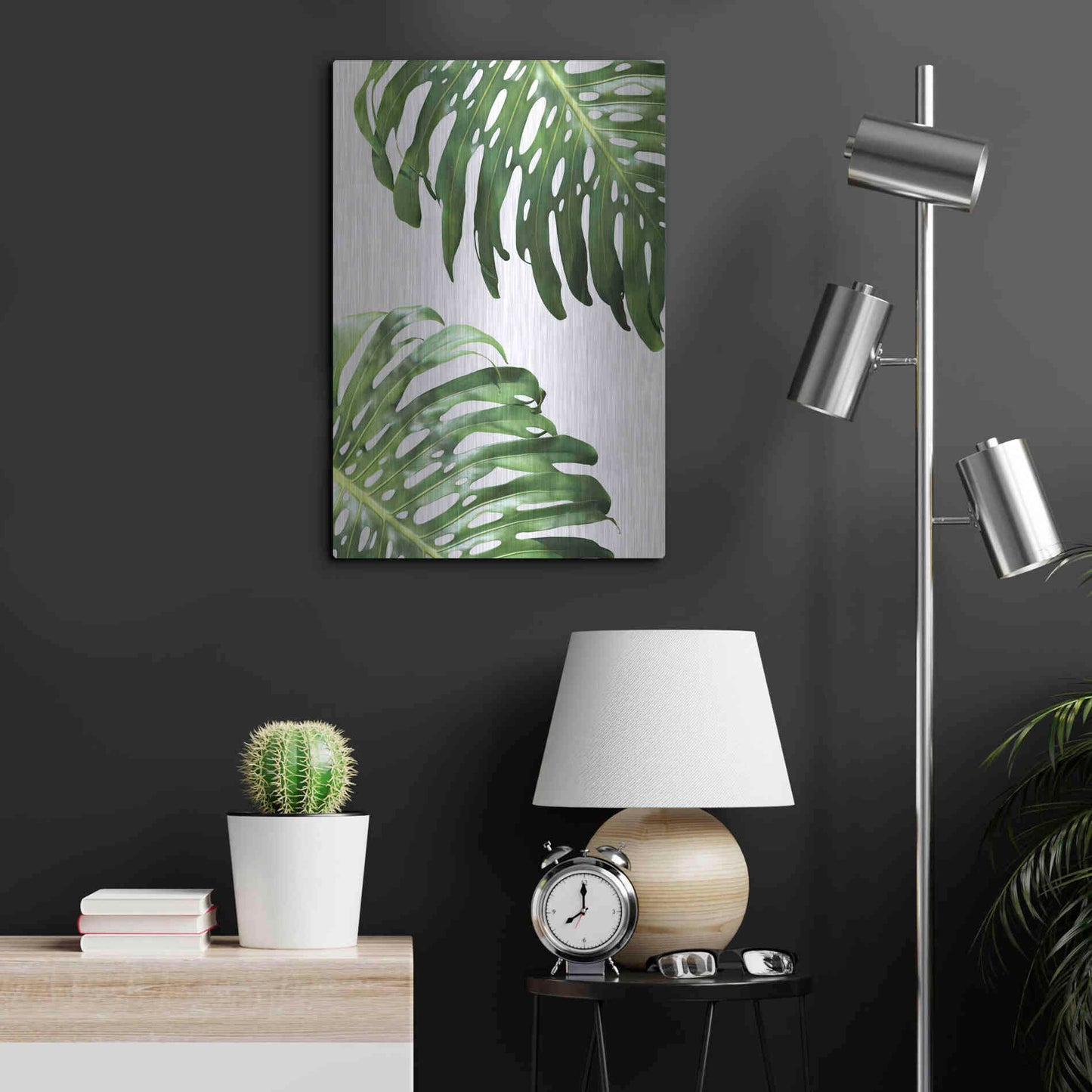 Luxe Metal Art 'Double Philodendron (color)' by Lexie Greer,16x24