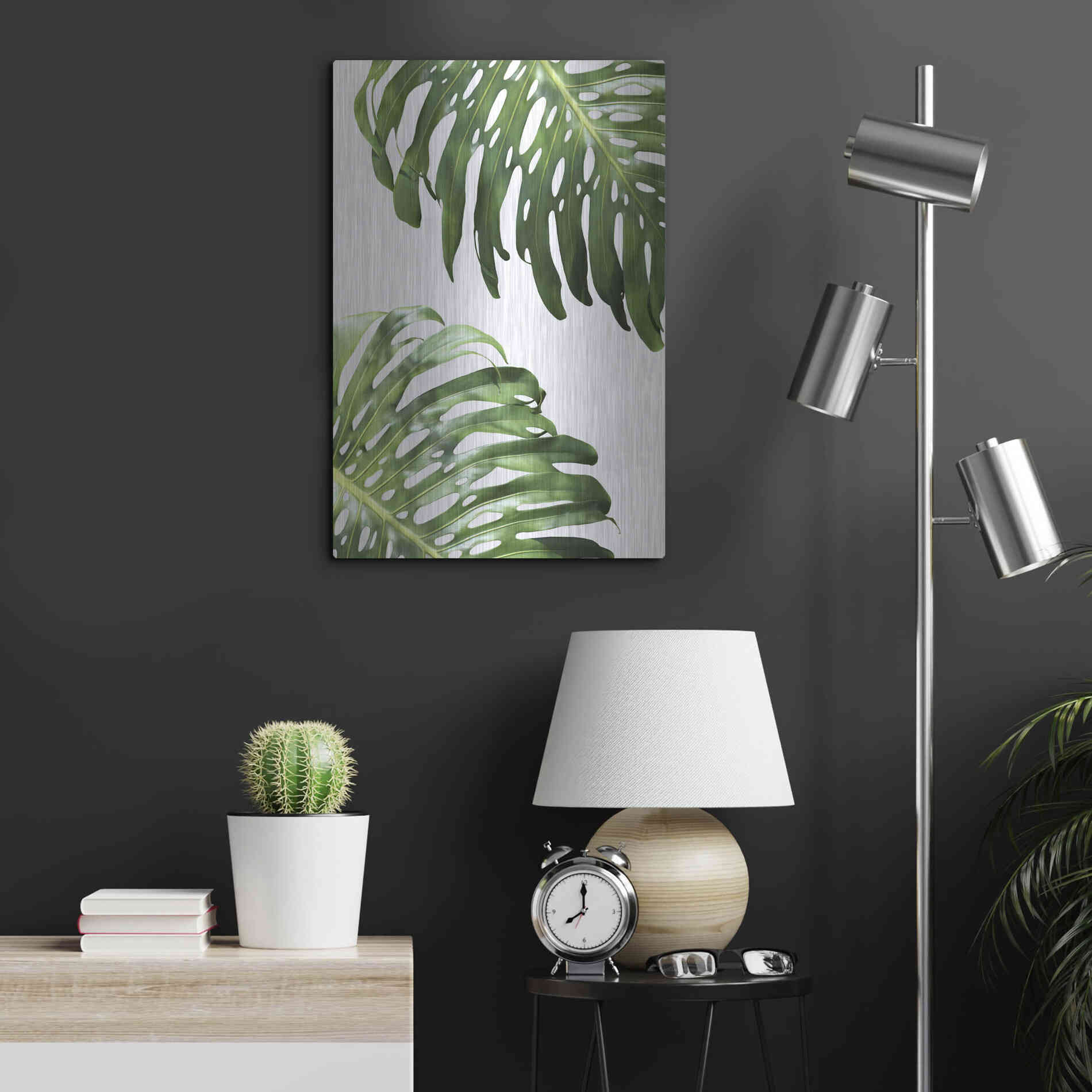 Luxe Metal Art 'Double Philodendron (color)' by Lexie Greer,16x24