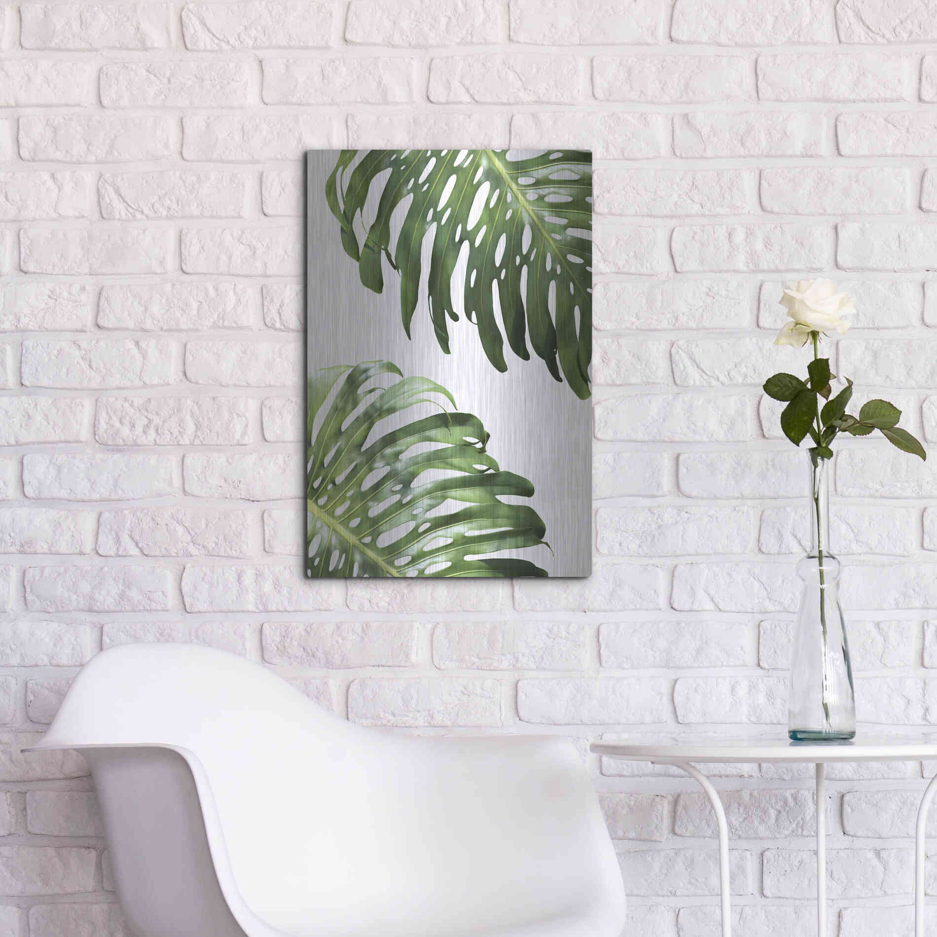 Luxe Metal Art 'Double Philodendron (color)' by Lexie Greer,16x24