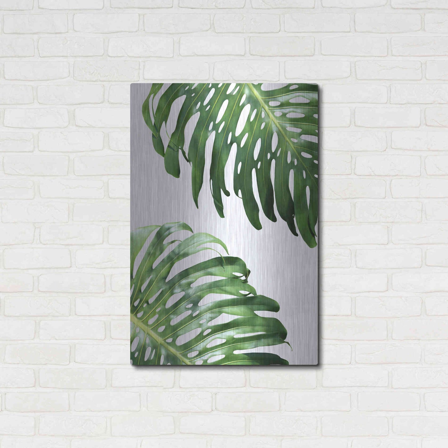 Luxe Metal Art 'Double Philodendron (color)' by Lexie Greer,24x36