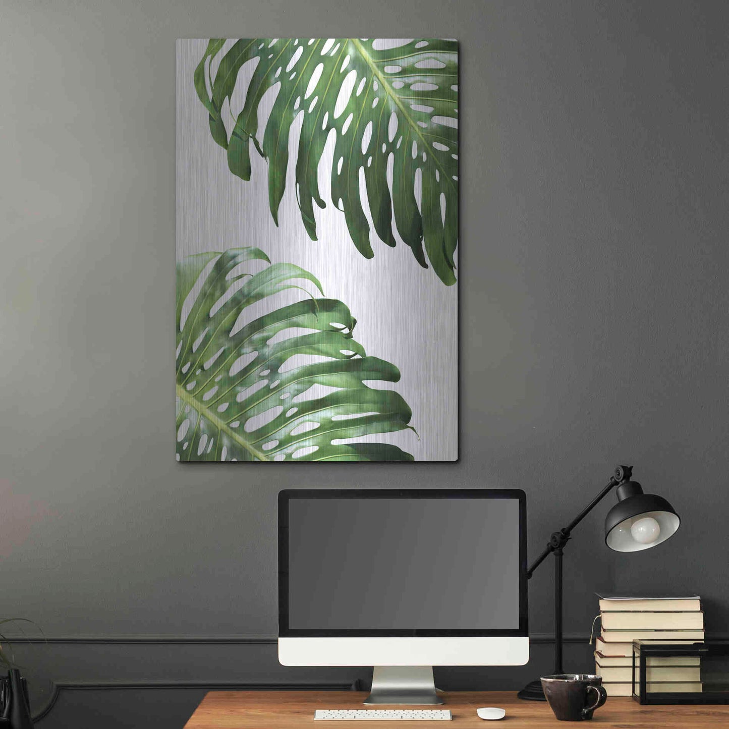 Luxe Metal Art 'Double Philodendron (color)' by Lexie Greer,24x36