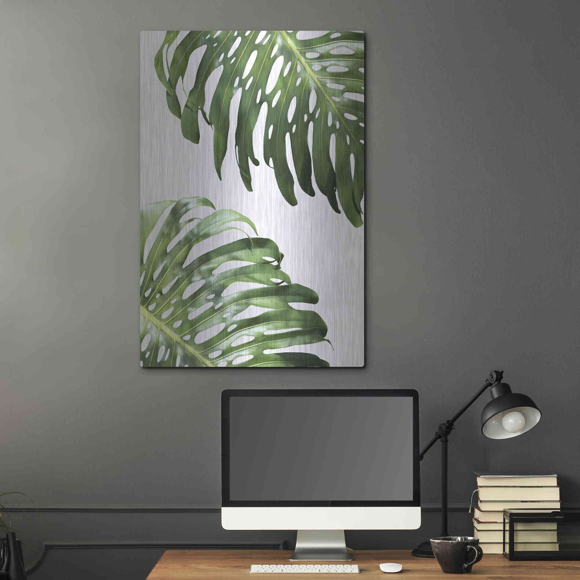 Luxe Metal Art 'Double Philodendron (color)' by Lexie Greer,24x36