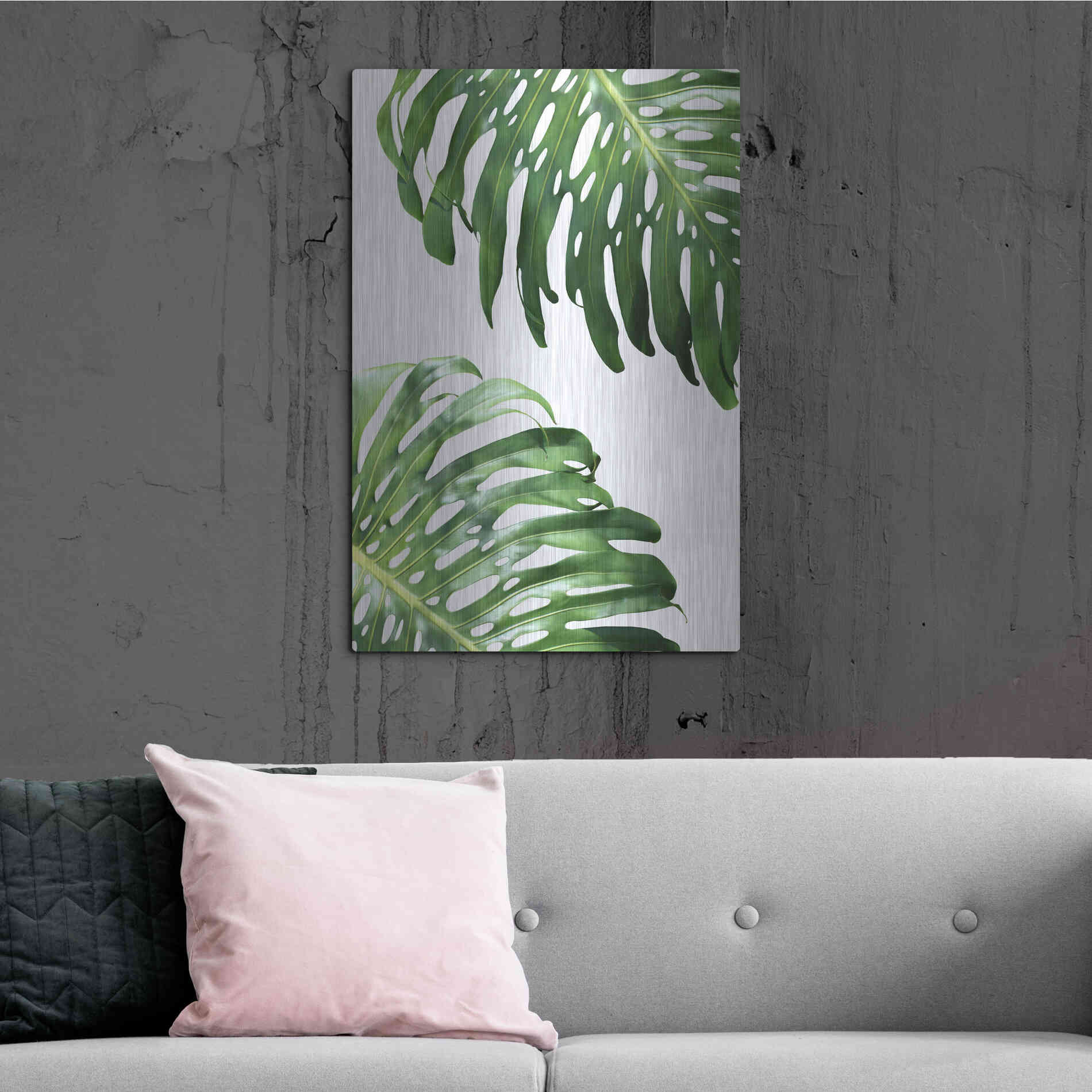 Luxe Metal Art 'Double Philodendron (color)' by Lexie Greer,24x36