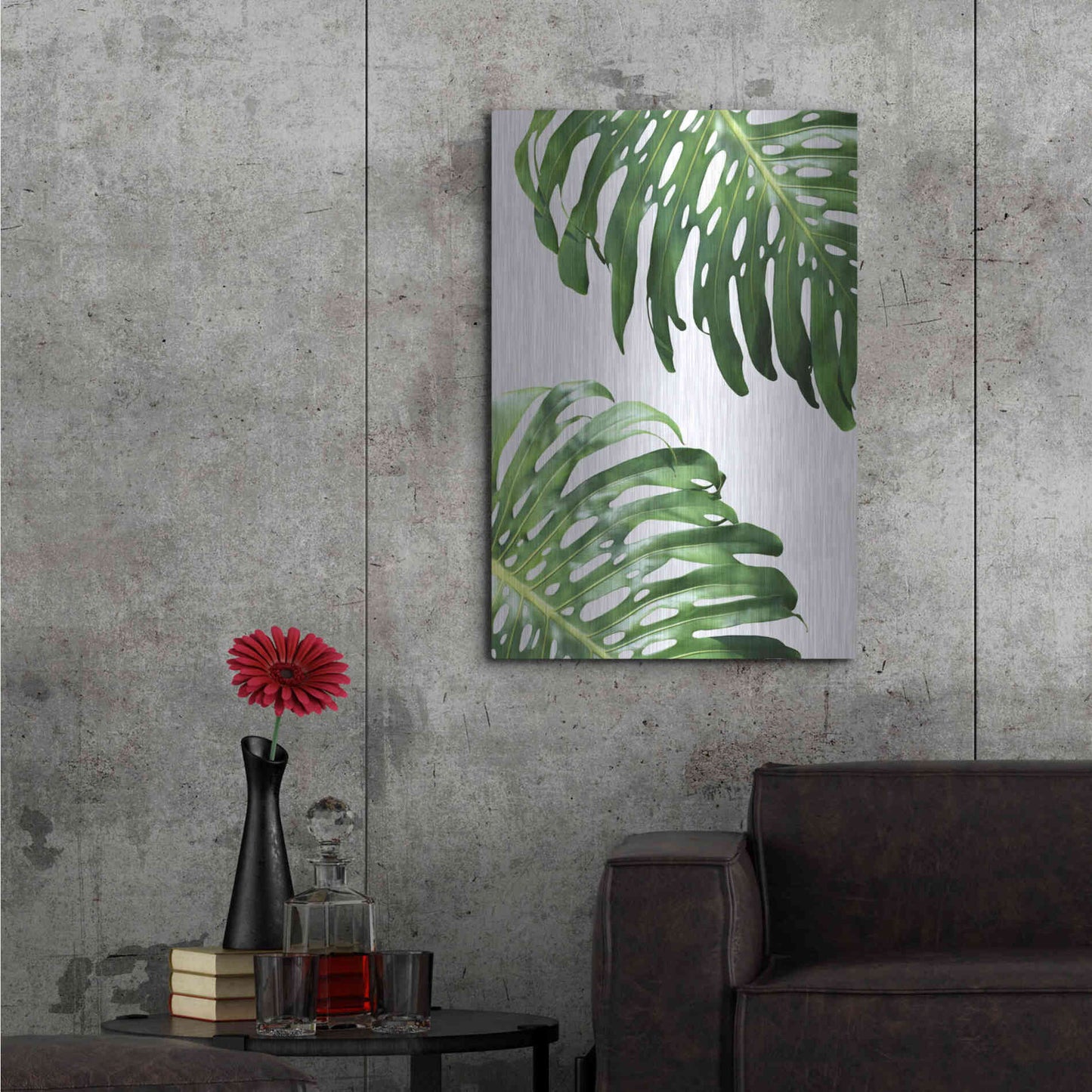 Luxe Metal Art 'Double Philodendron (color)' by Lexie Greer,24x36