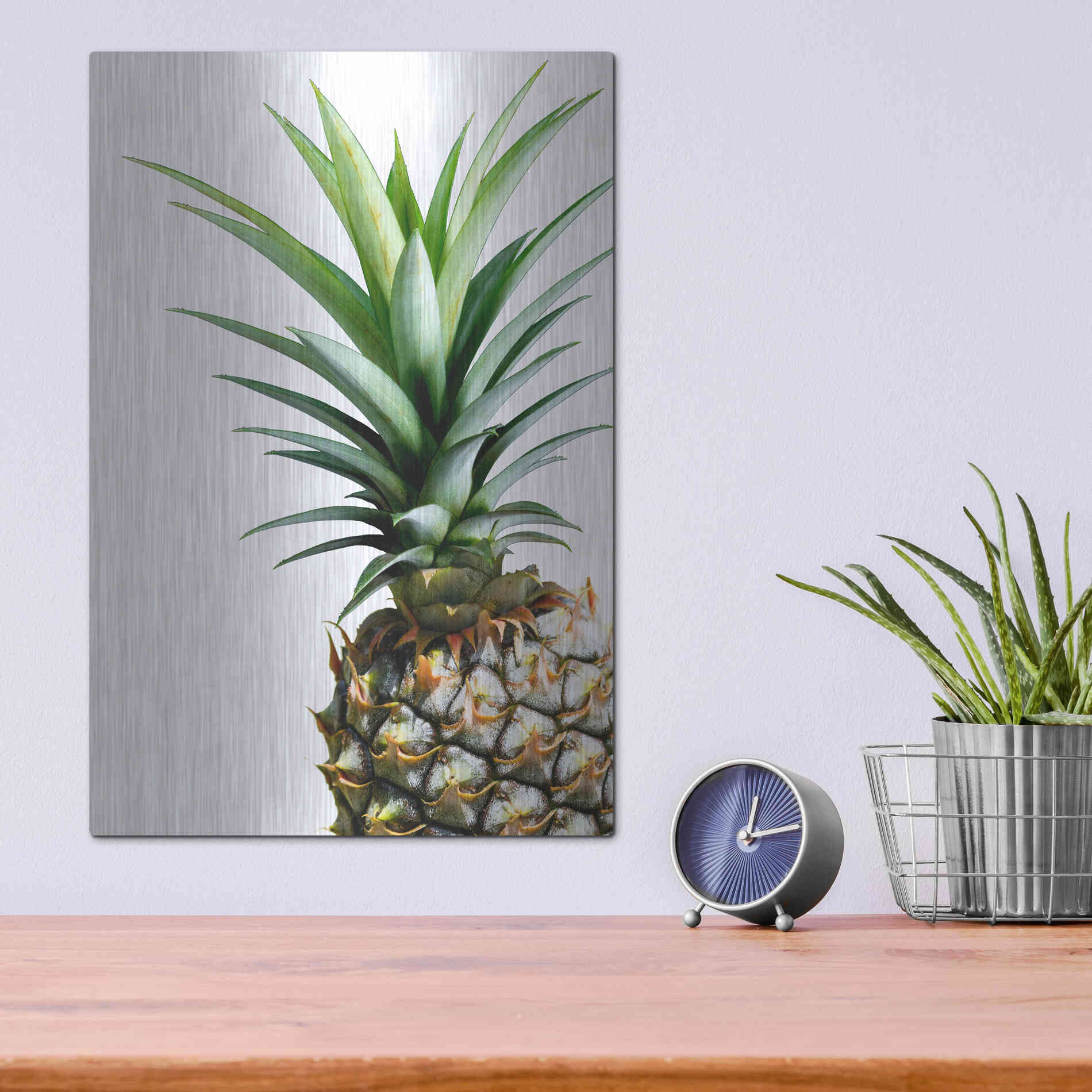 Luxe Metal Art 'Pineapple (color)' by Lexie Greer,12x16