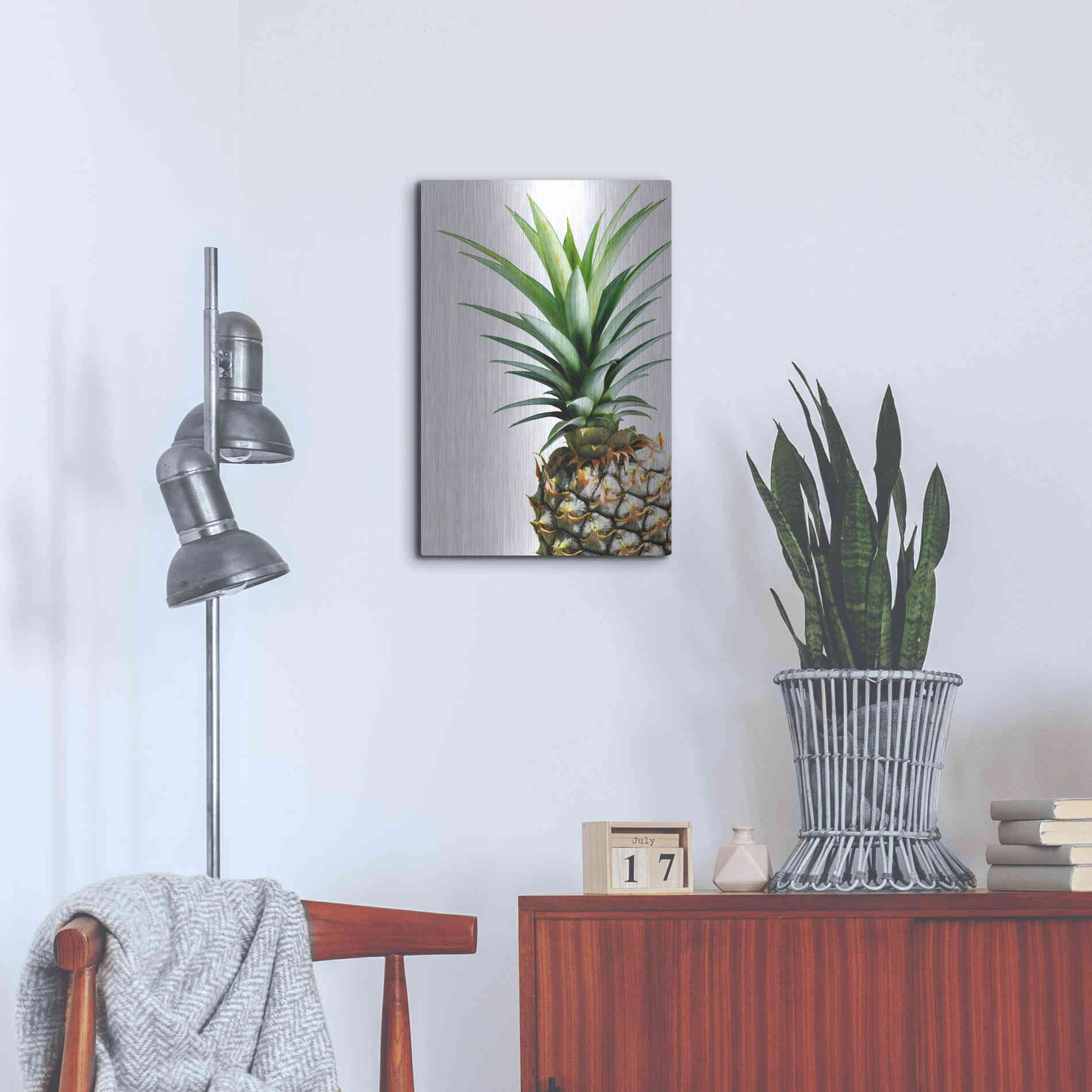 Luxe Metal Art 'Pineapple (color)' by Lexie Greer,16x24