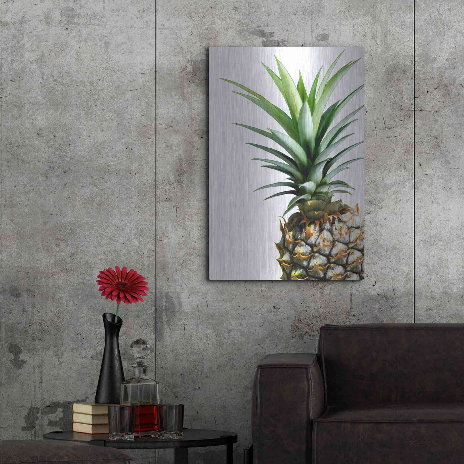 Luxe Metal Art 'Pineapple (color)' by Lexie Greer,24x36